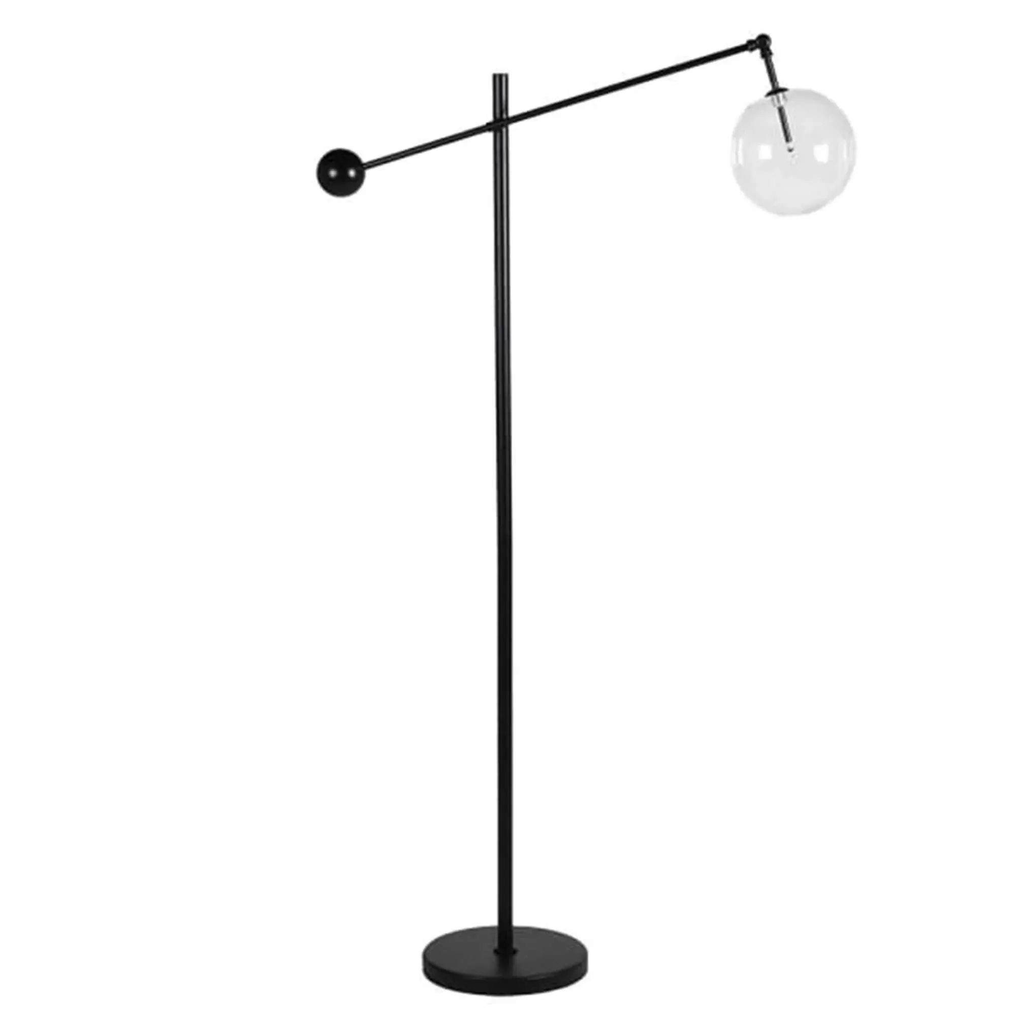 Glass Ball Floor Lamp - Black, Metal image
