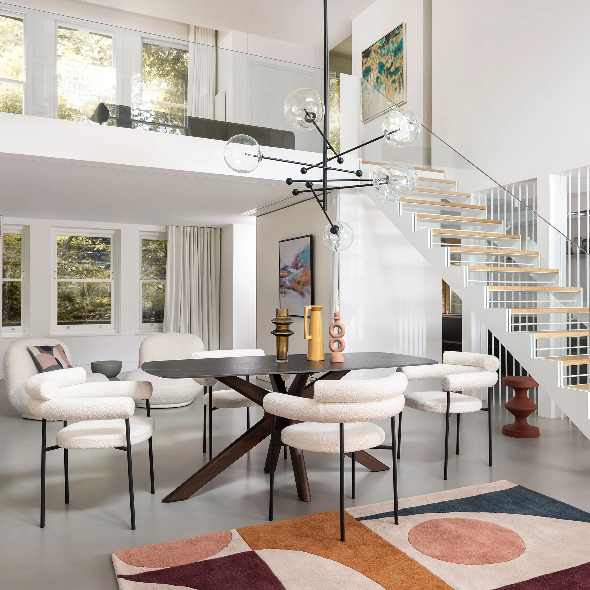 Glass Ball Pendant Light - Black