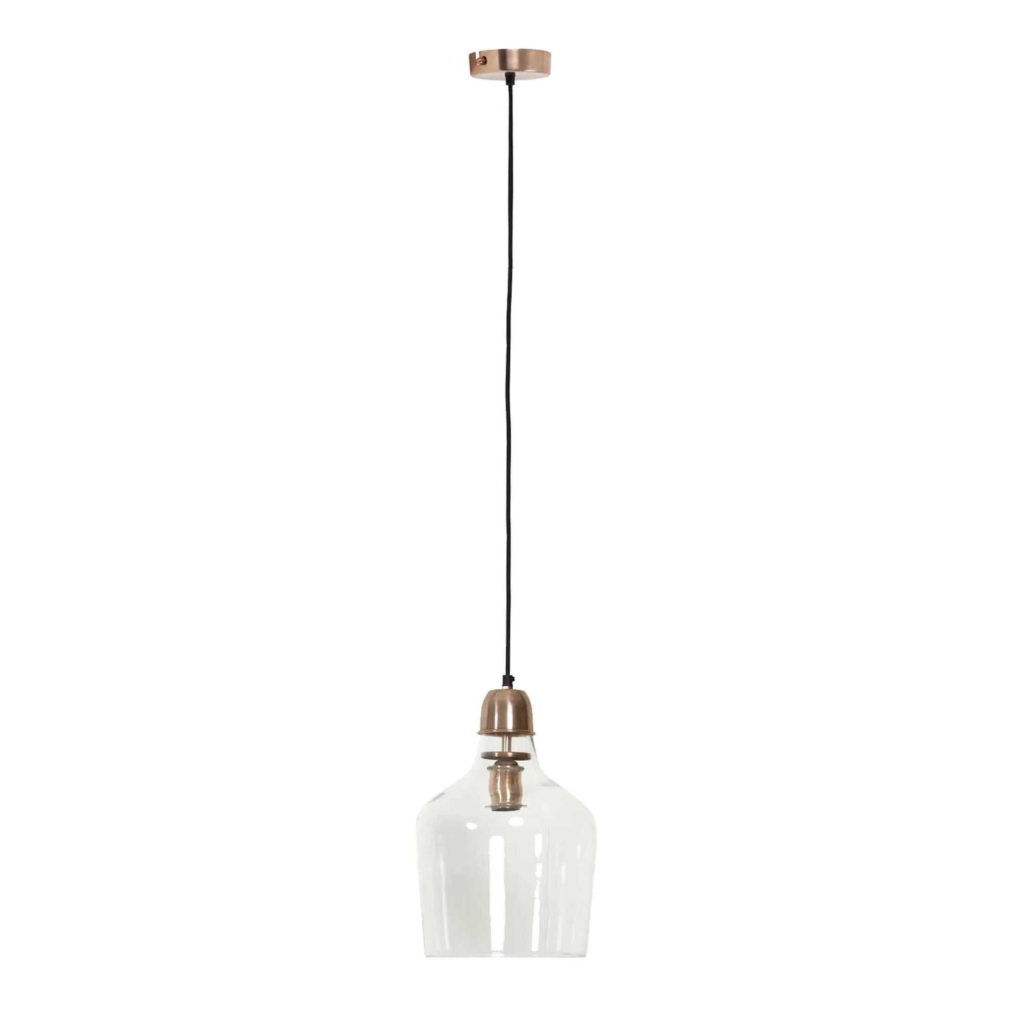 Glass Copper Pendant Light - Orange