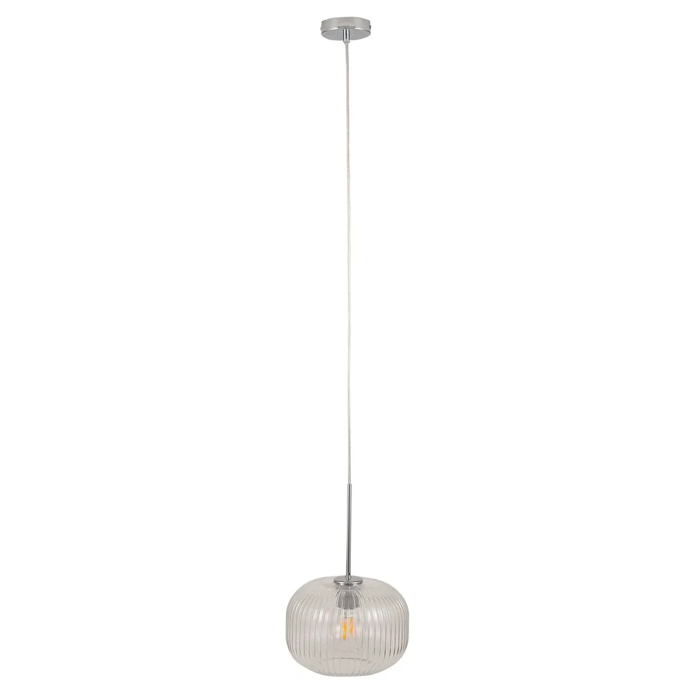 Glass Pendant Light - Silver