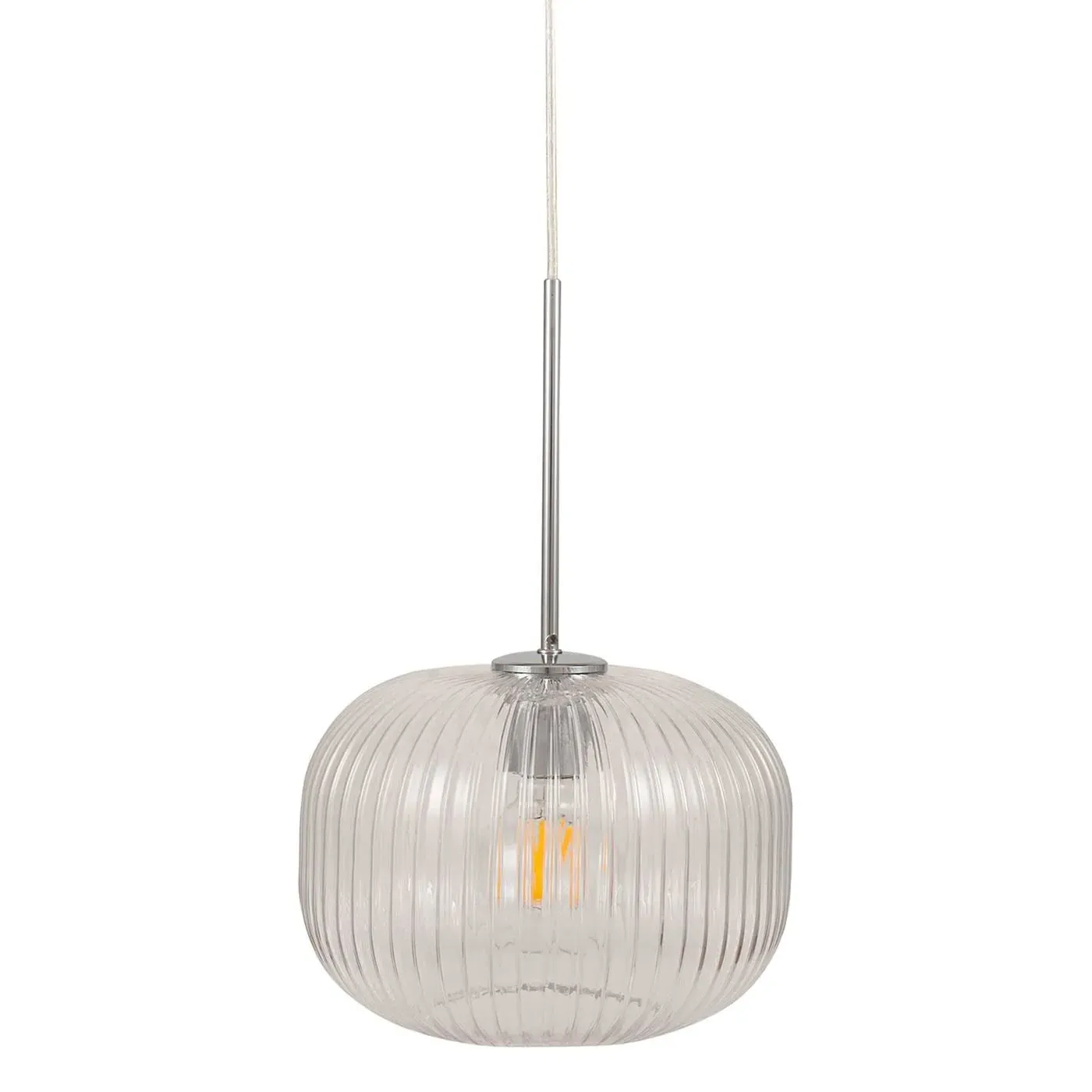 Glass Pendant Light - Silver