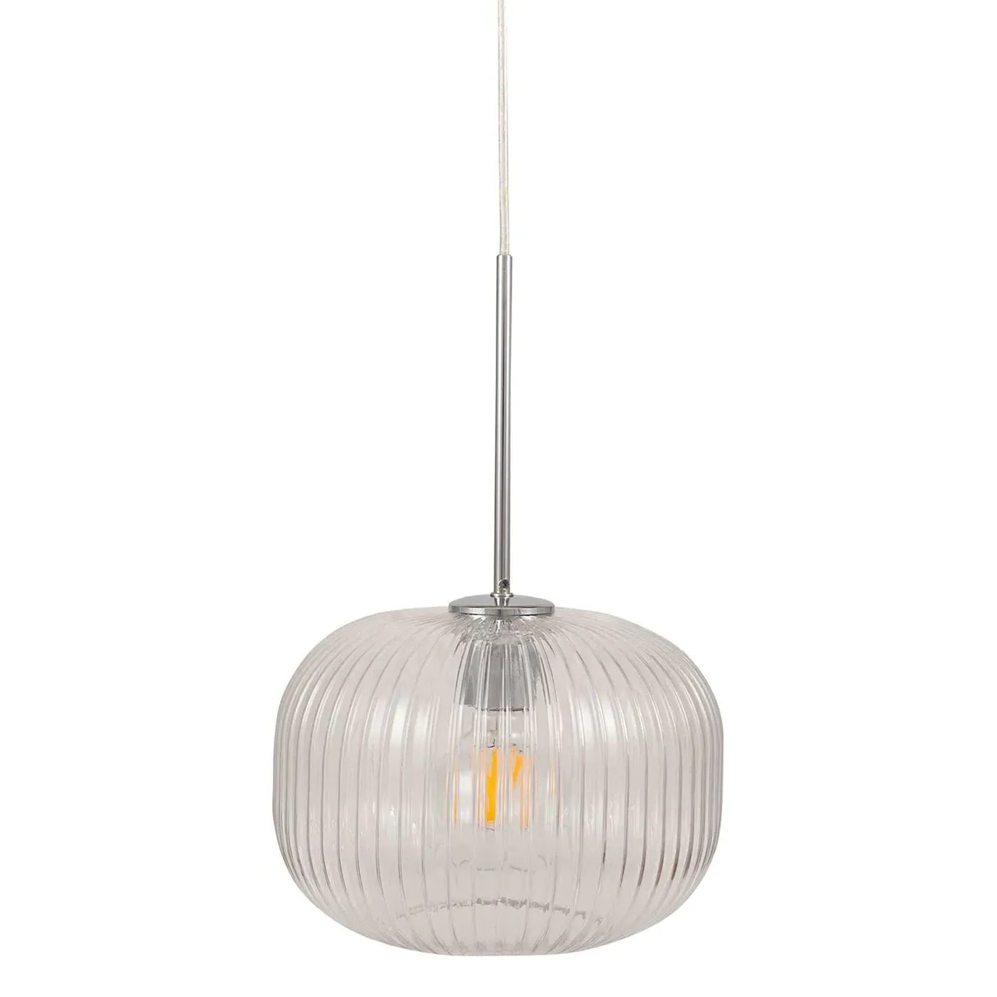 Glass Pendant Light - Silver