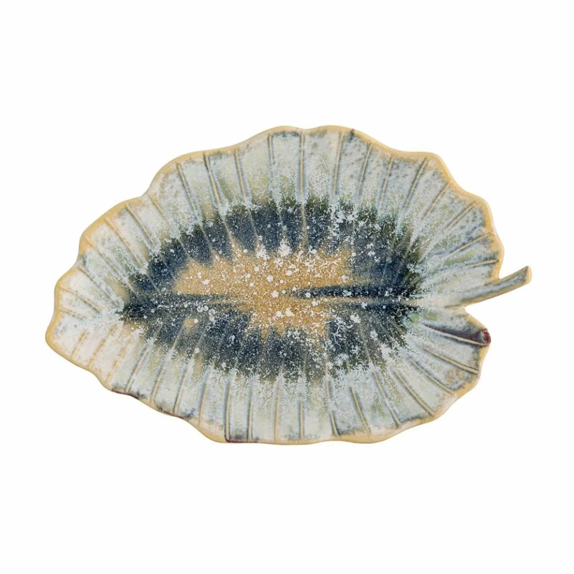 Glazed Leaf Plate - Stoneware