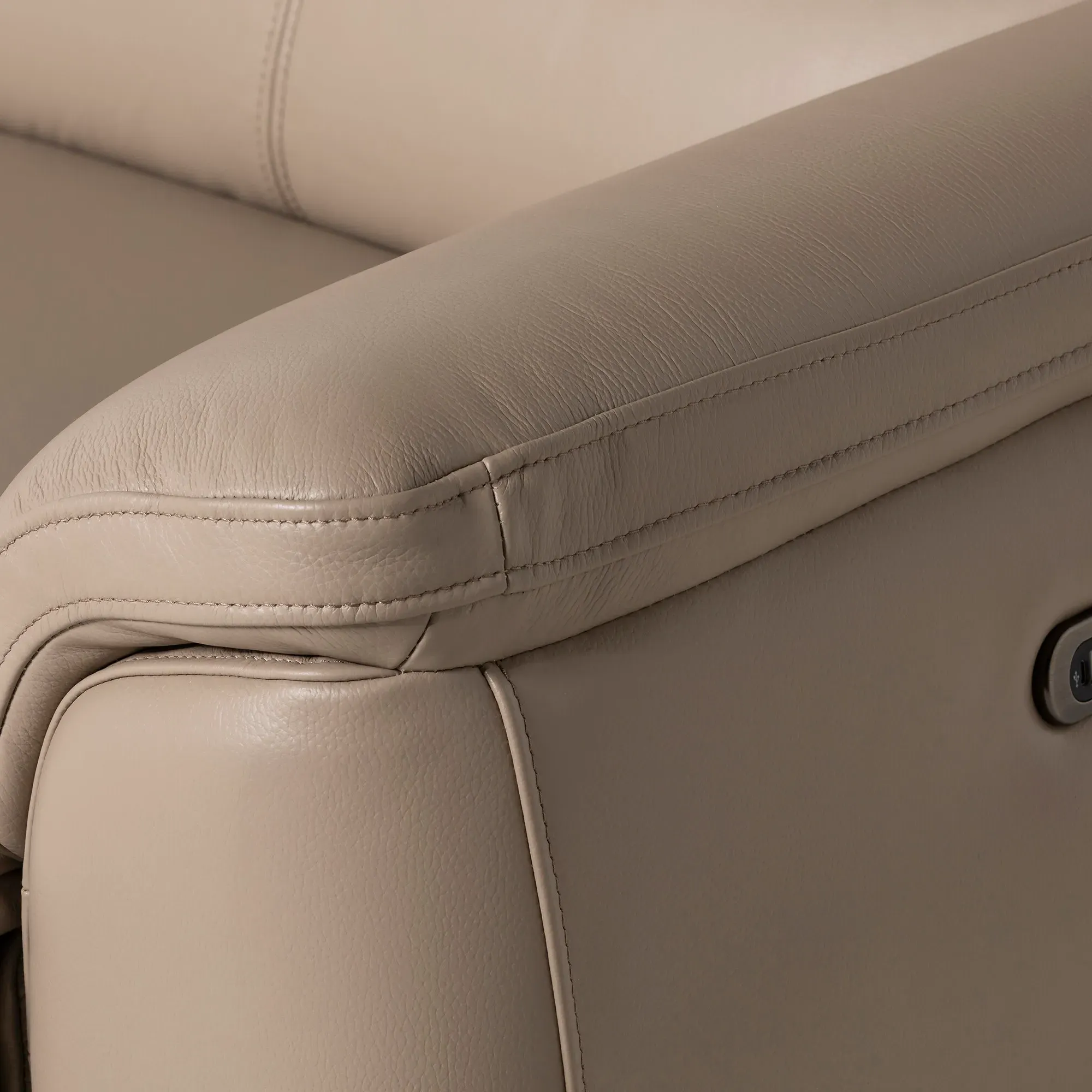 Glendale 2.5-Seater Power Reclining Sofa with Head Tilt - Neutral, Leather