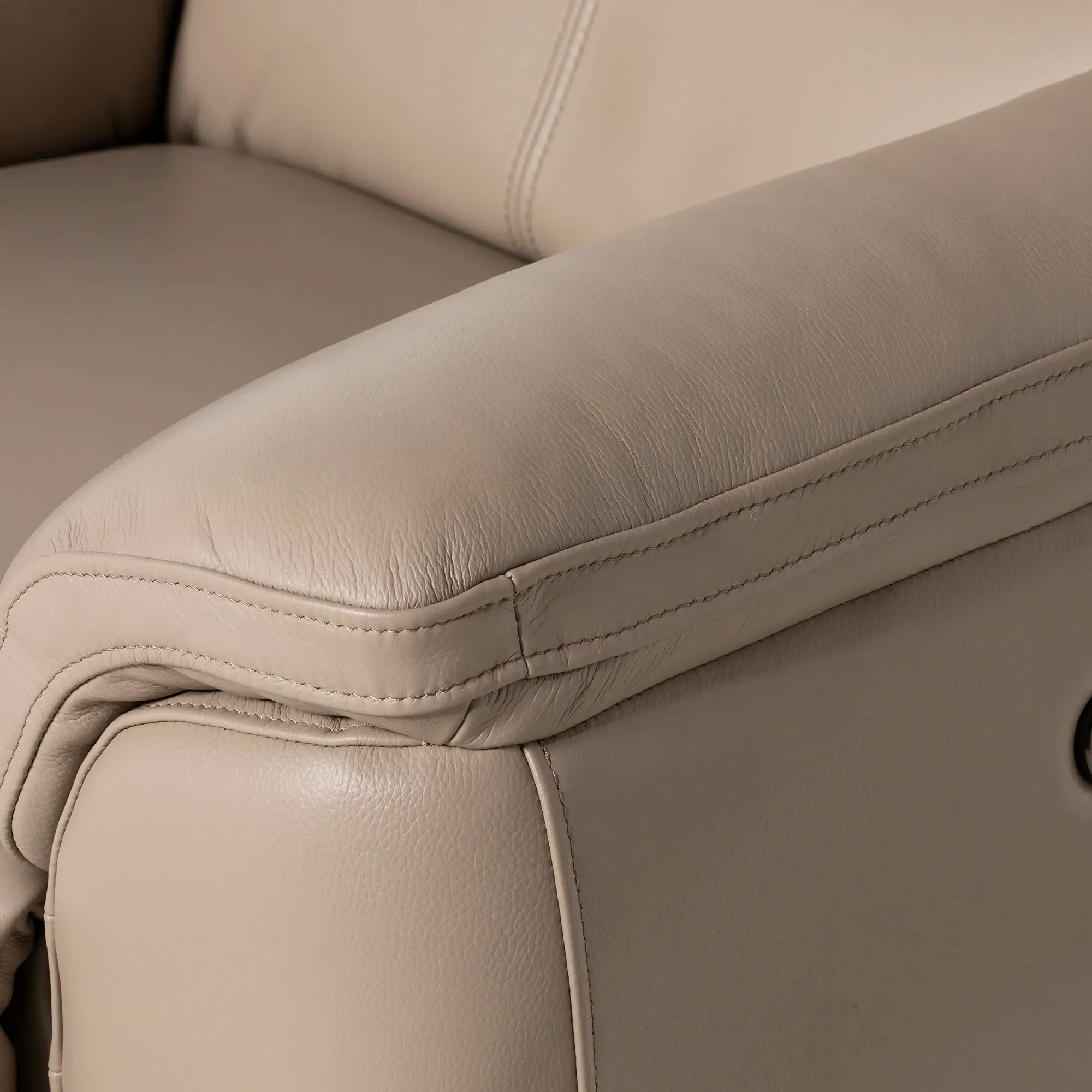 Glendale Power Reclining Armchair with Head Tilt - Neutral, Leather