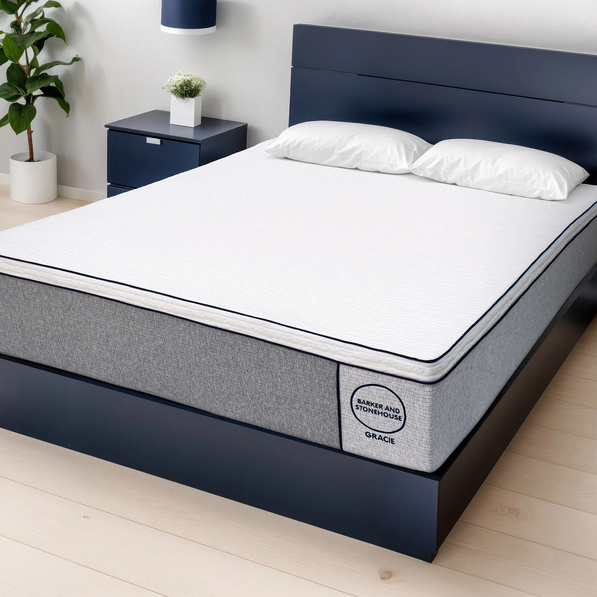 Gracie Double Size Mattress - White, Fabric alternate view