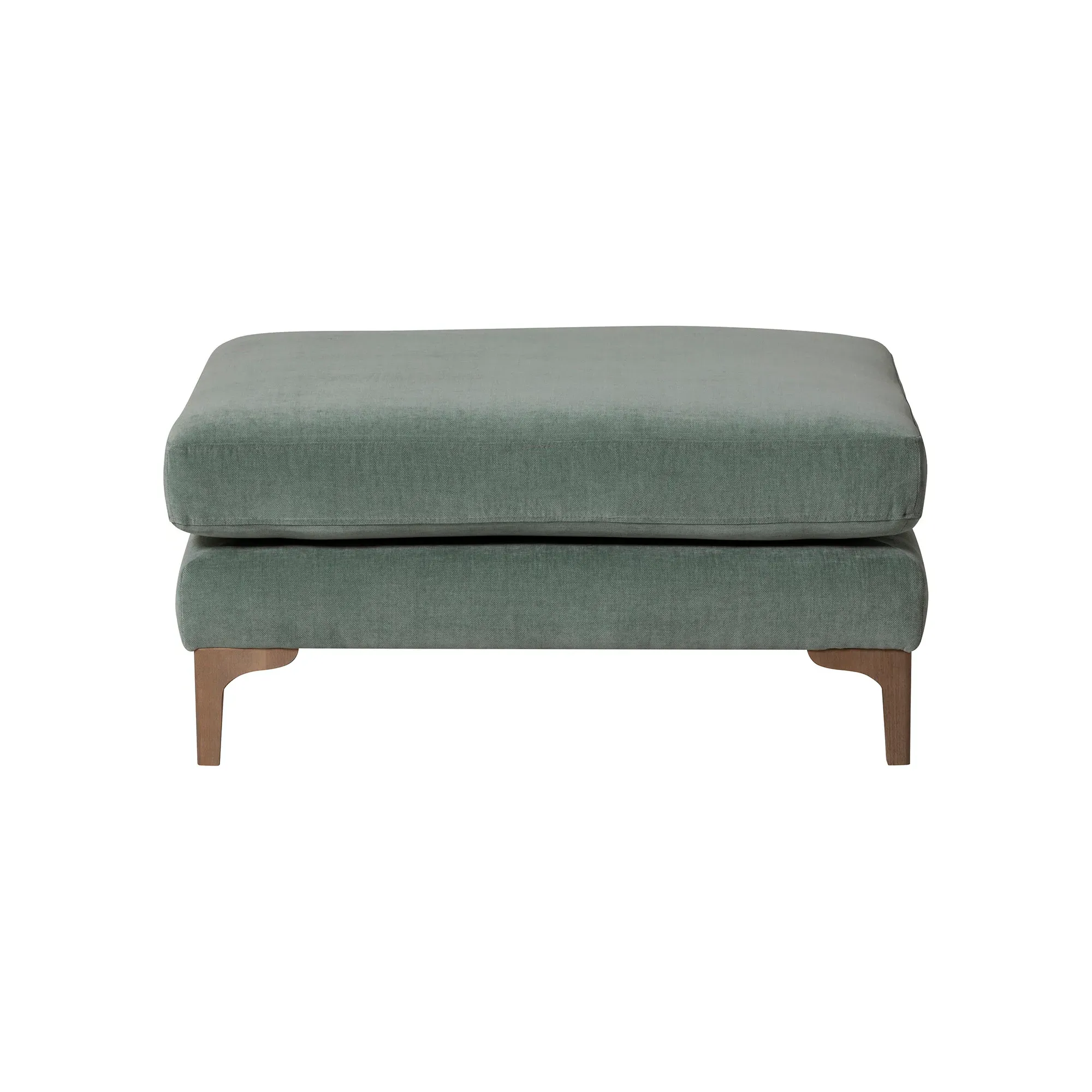 Gramercy Footstool - Green, Fabric