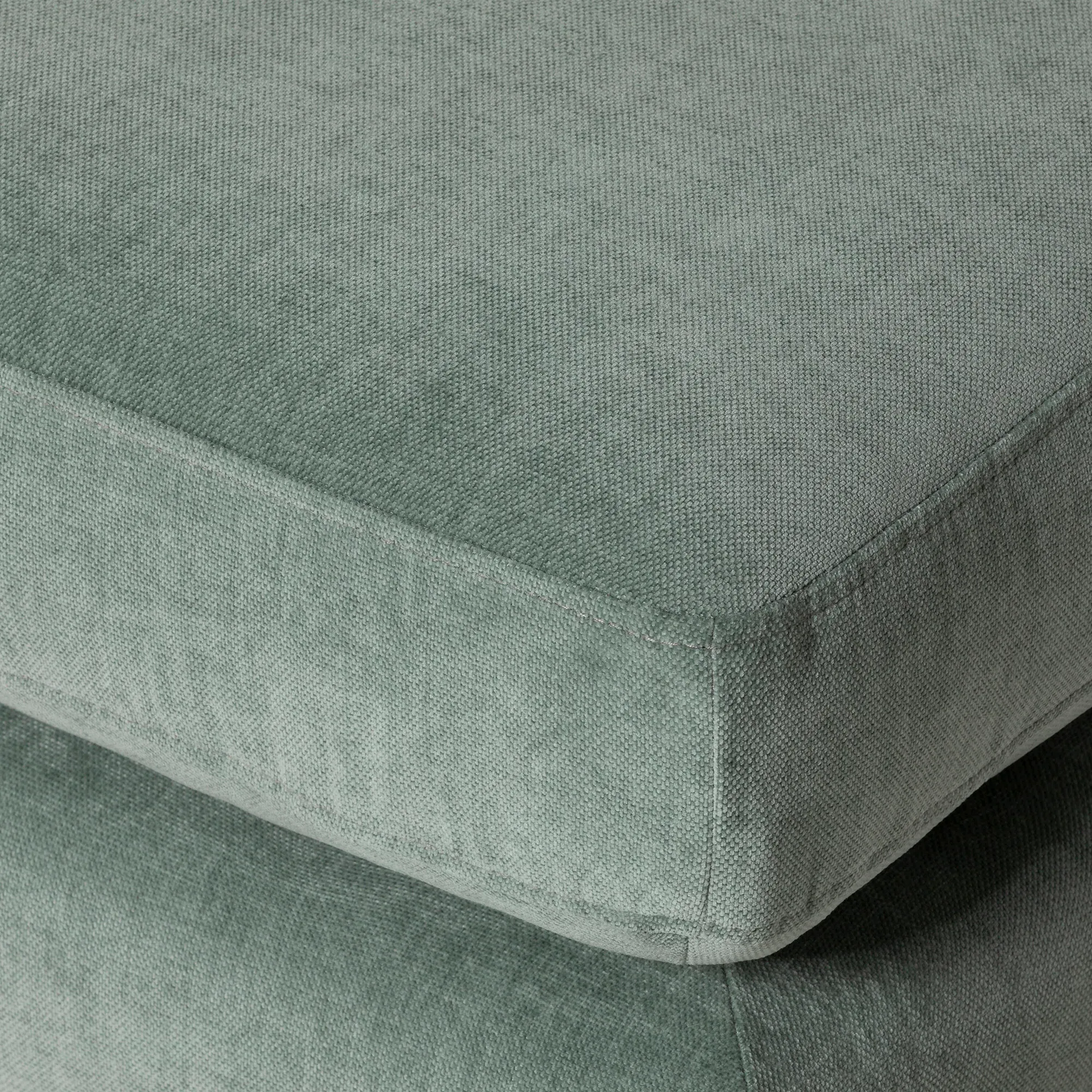 Gramercy Footstool - Green, Fabric