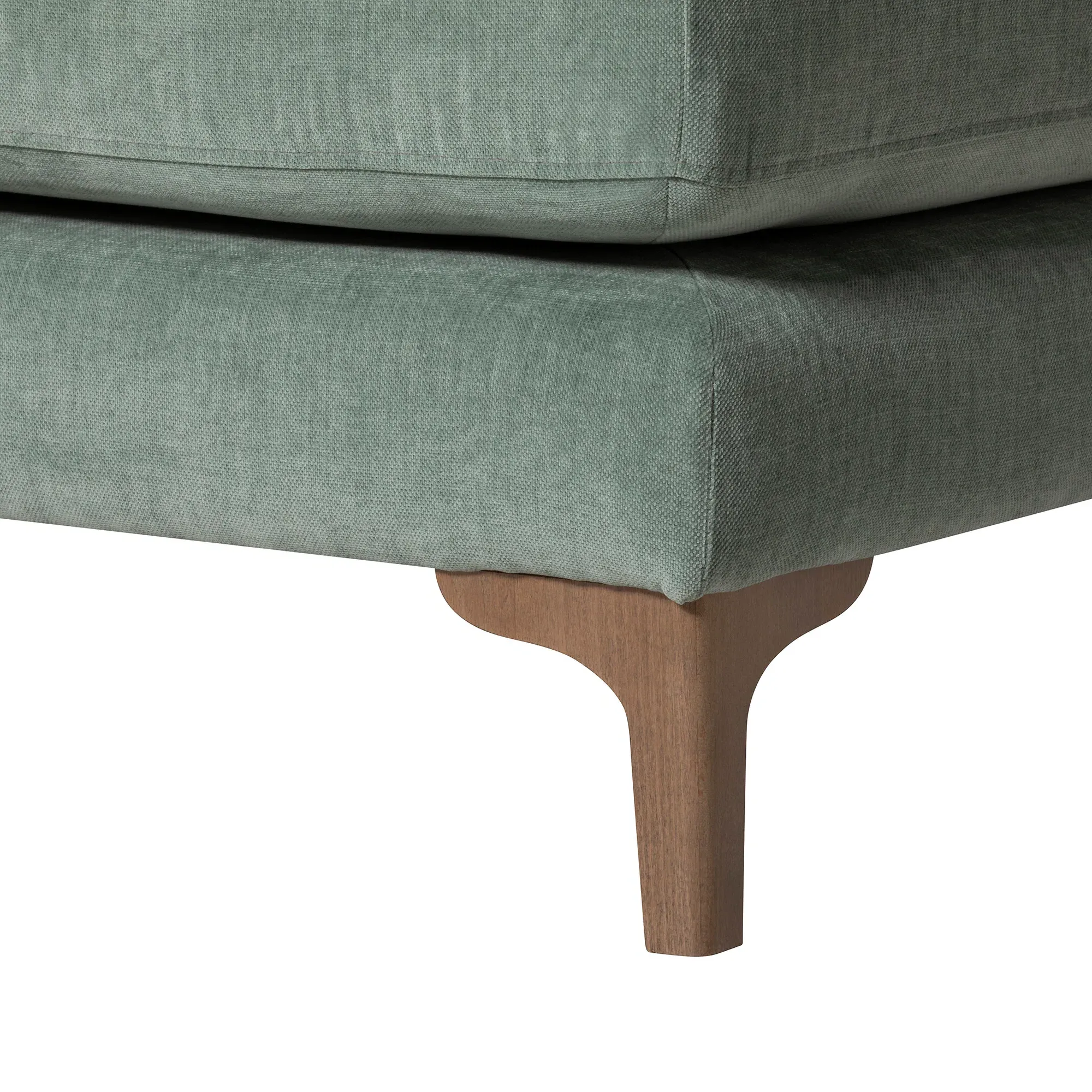Gramercy Footstool - Green, Fabric