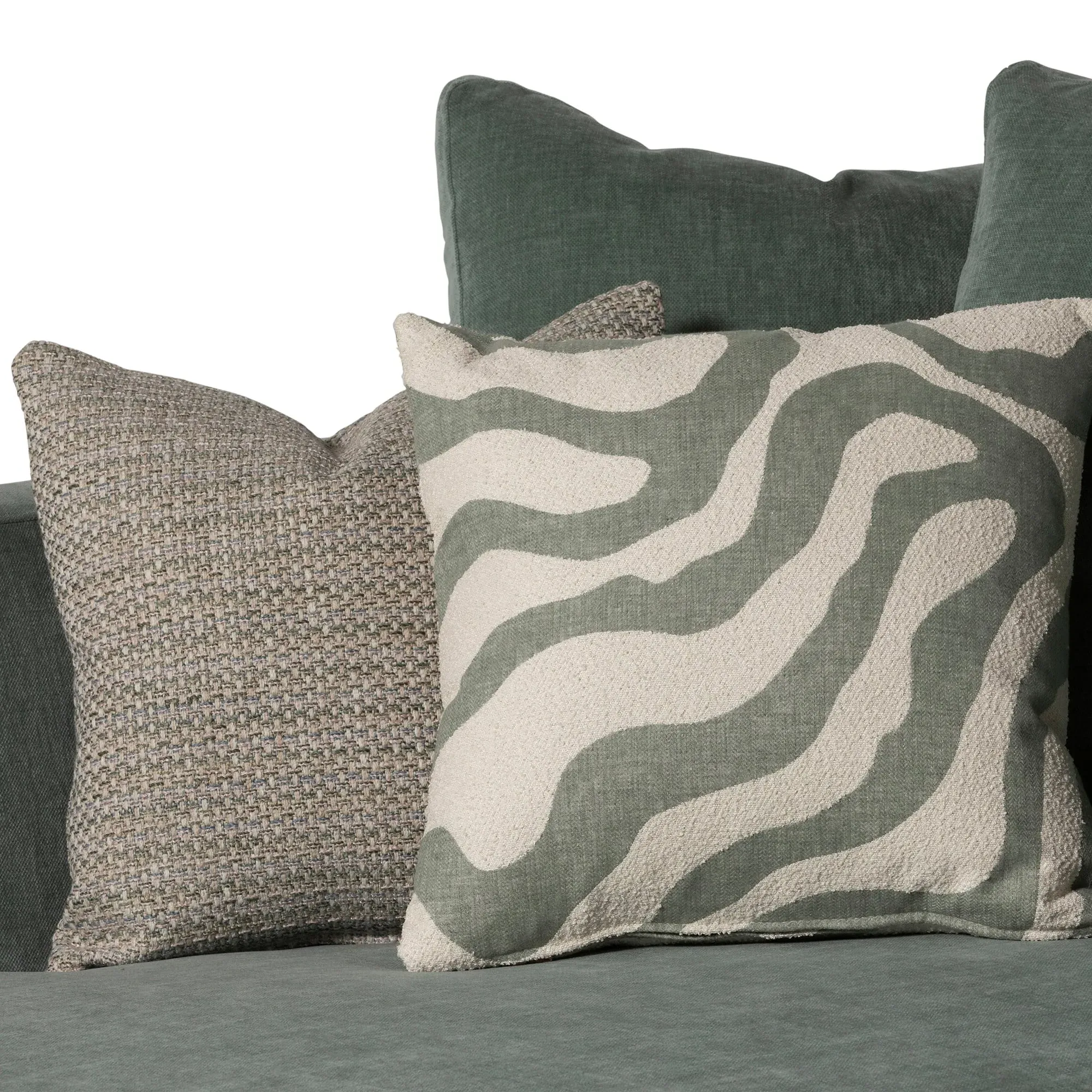 Gramercy Large Left Hand Chaise Corner Sofa - Green, Fabric