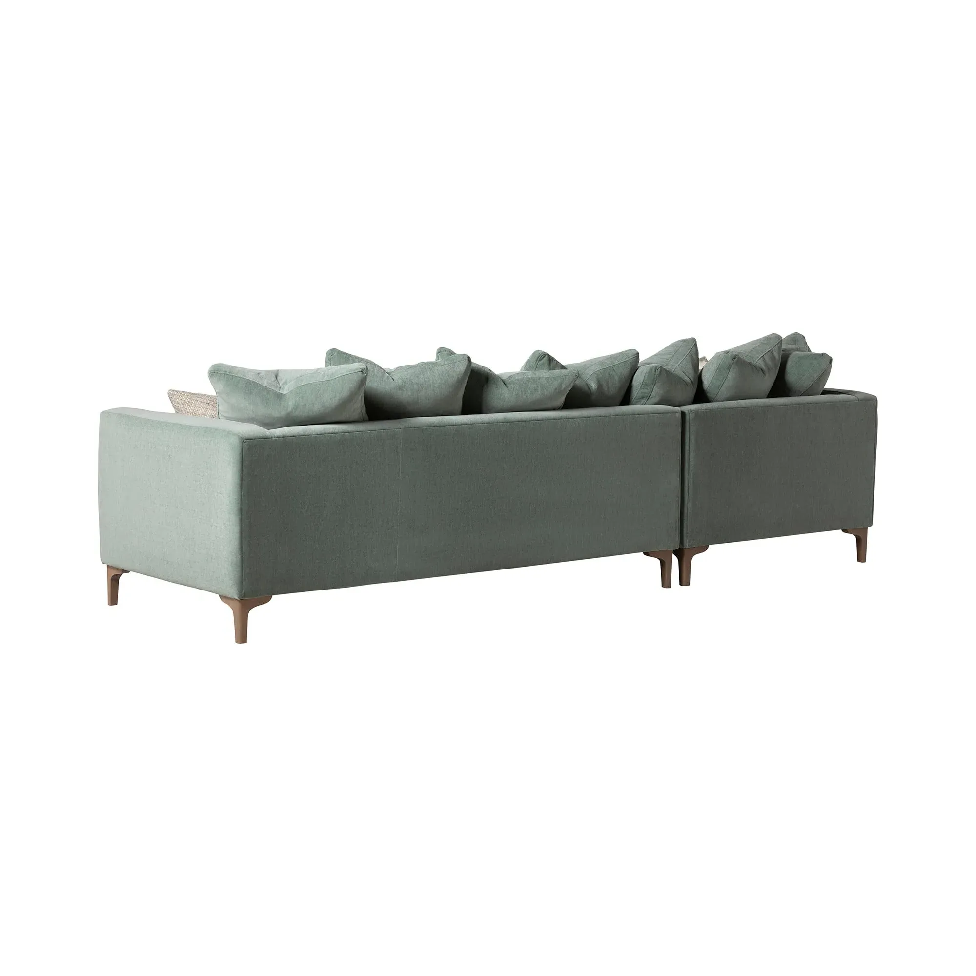 Gramercy Large Right Hand Chaise Corner Sofa - Green, Fabric
