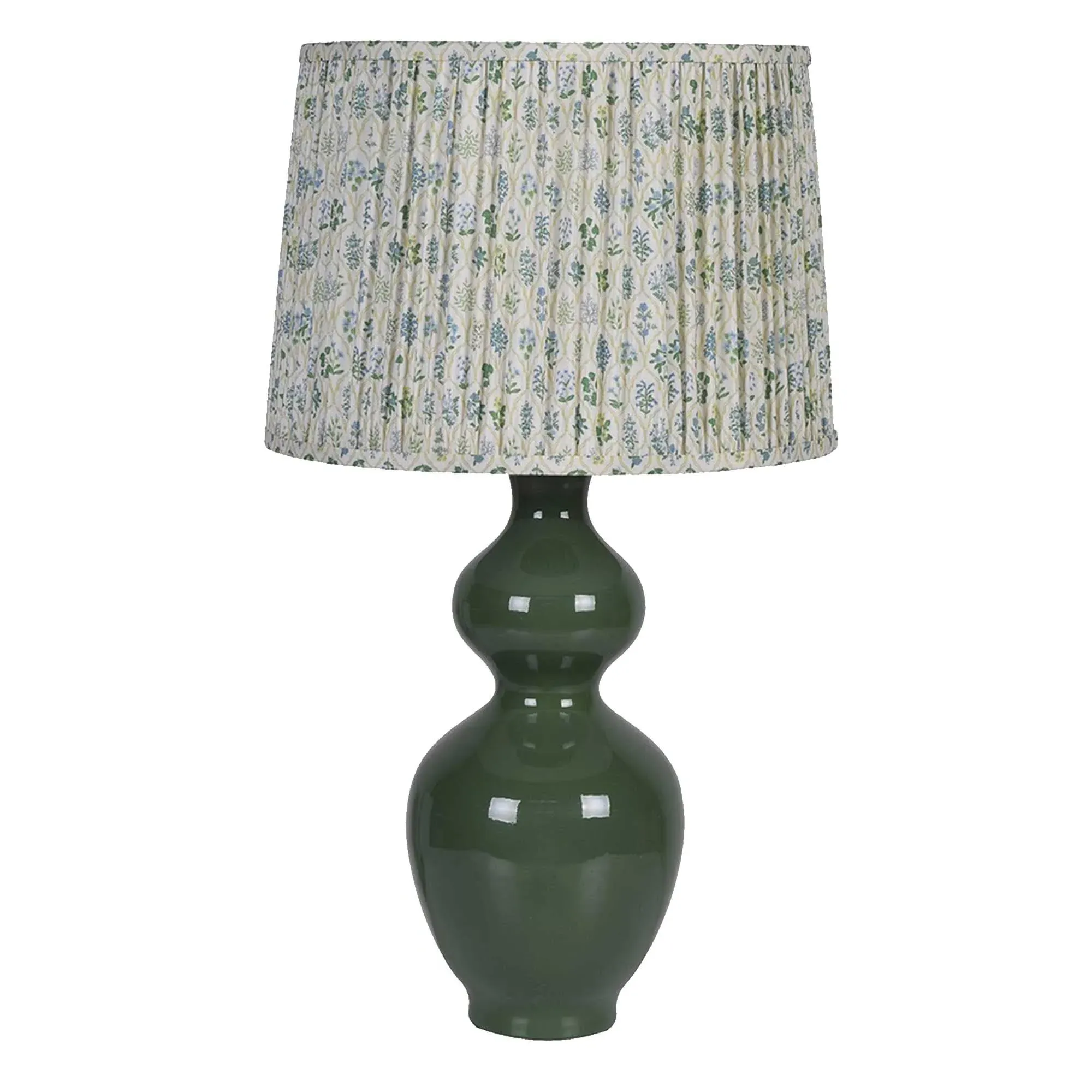 Green Glazed Table Lamp - Green, Ceramic