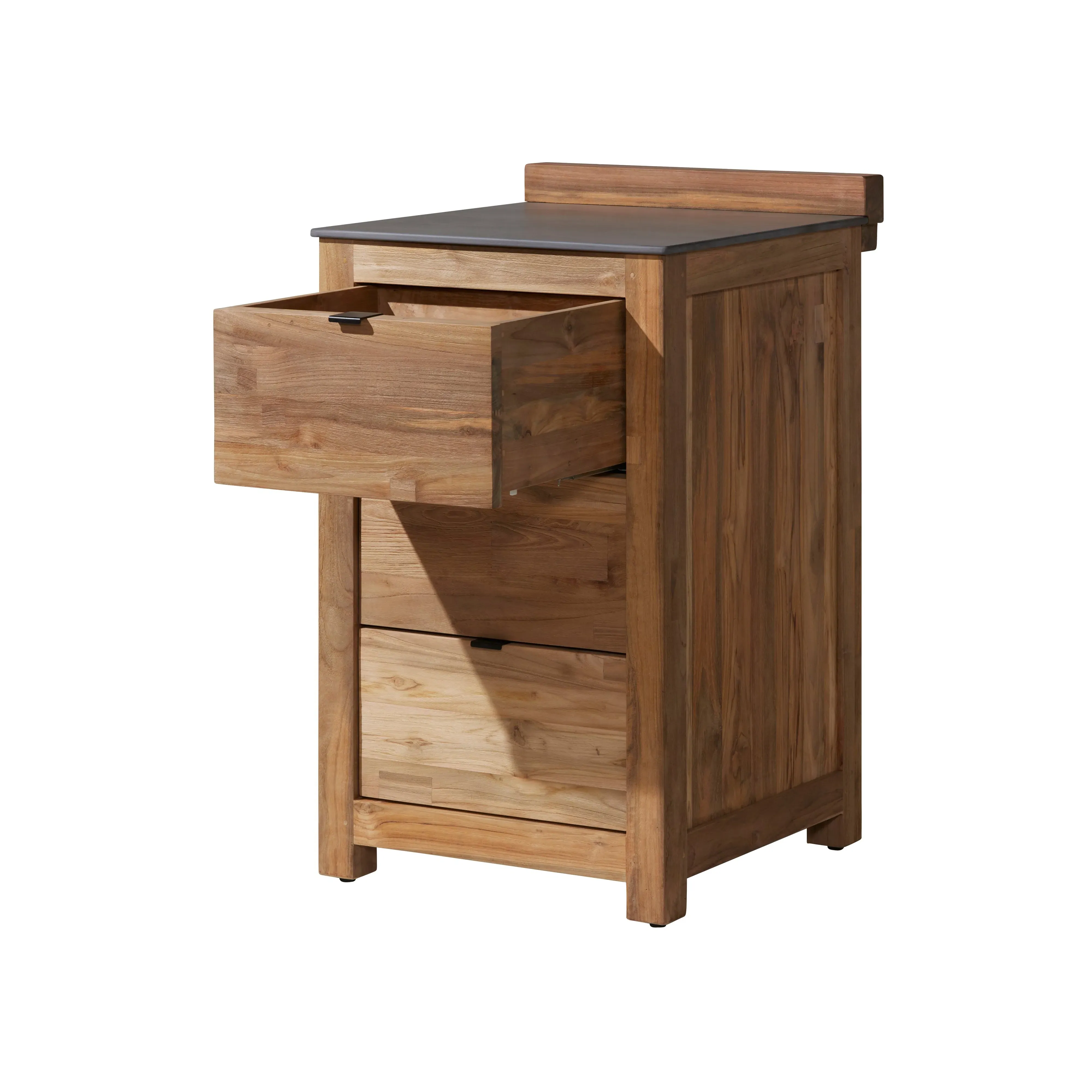 Grenada Grill Table with 3 Drawers - Neutral, Teak