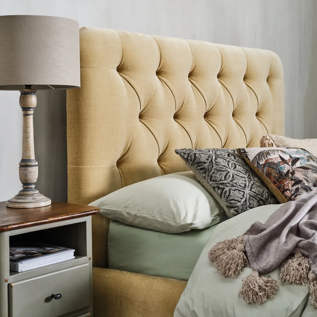 Grey/White Wash Wood Table Lamp