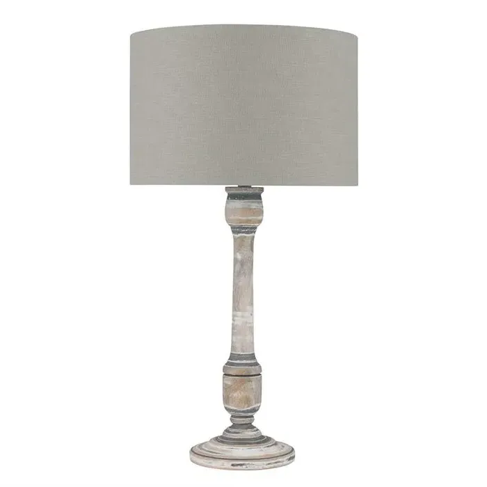 Grey/White Wash Wood Table Lamp image