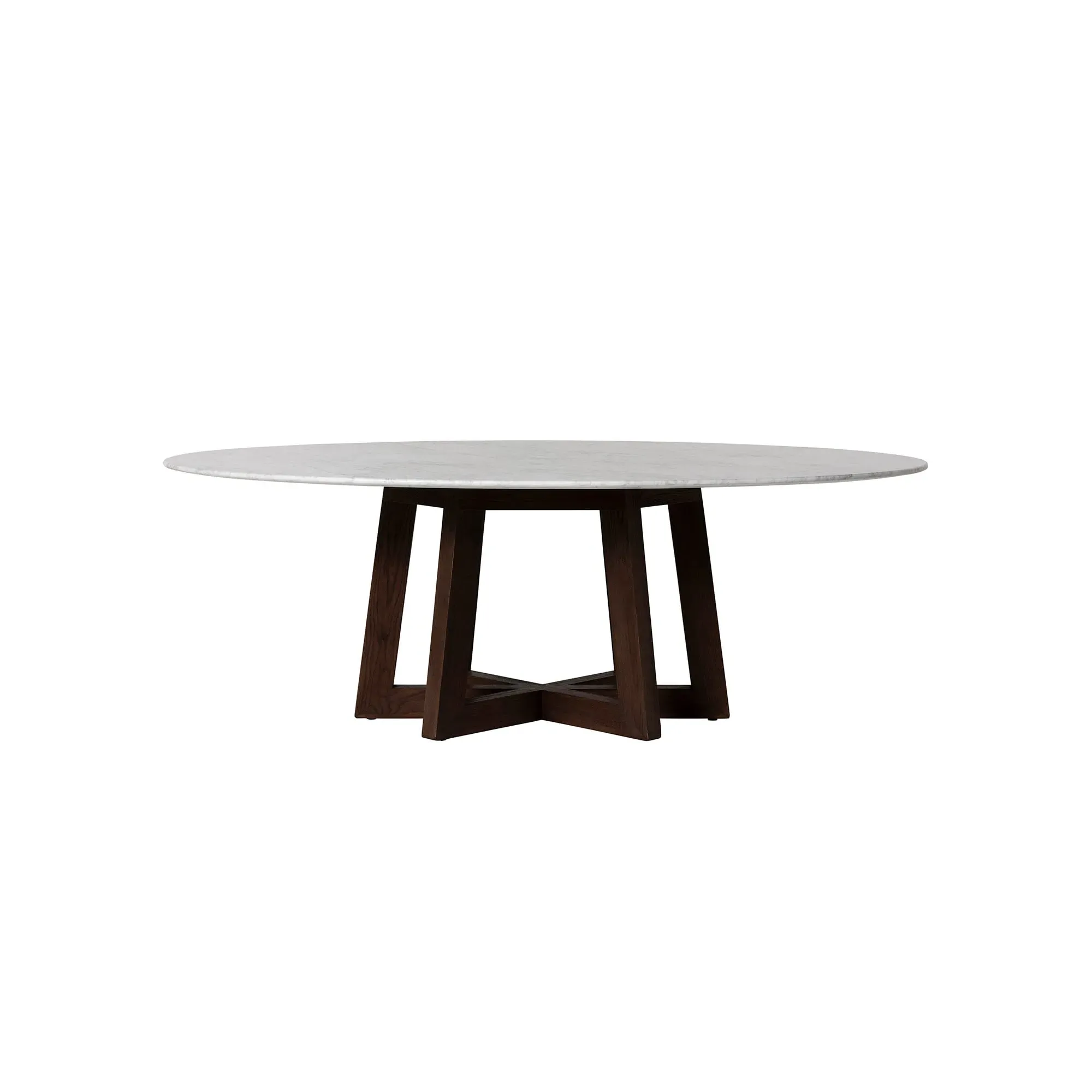 Griffin Oval Dining Table - Brown, Marble