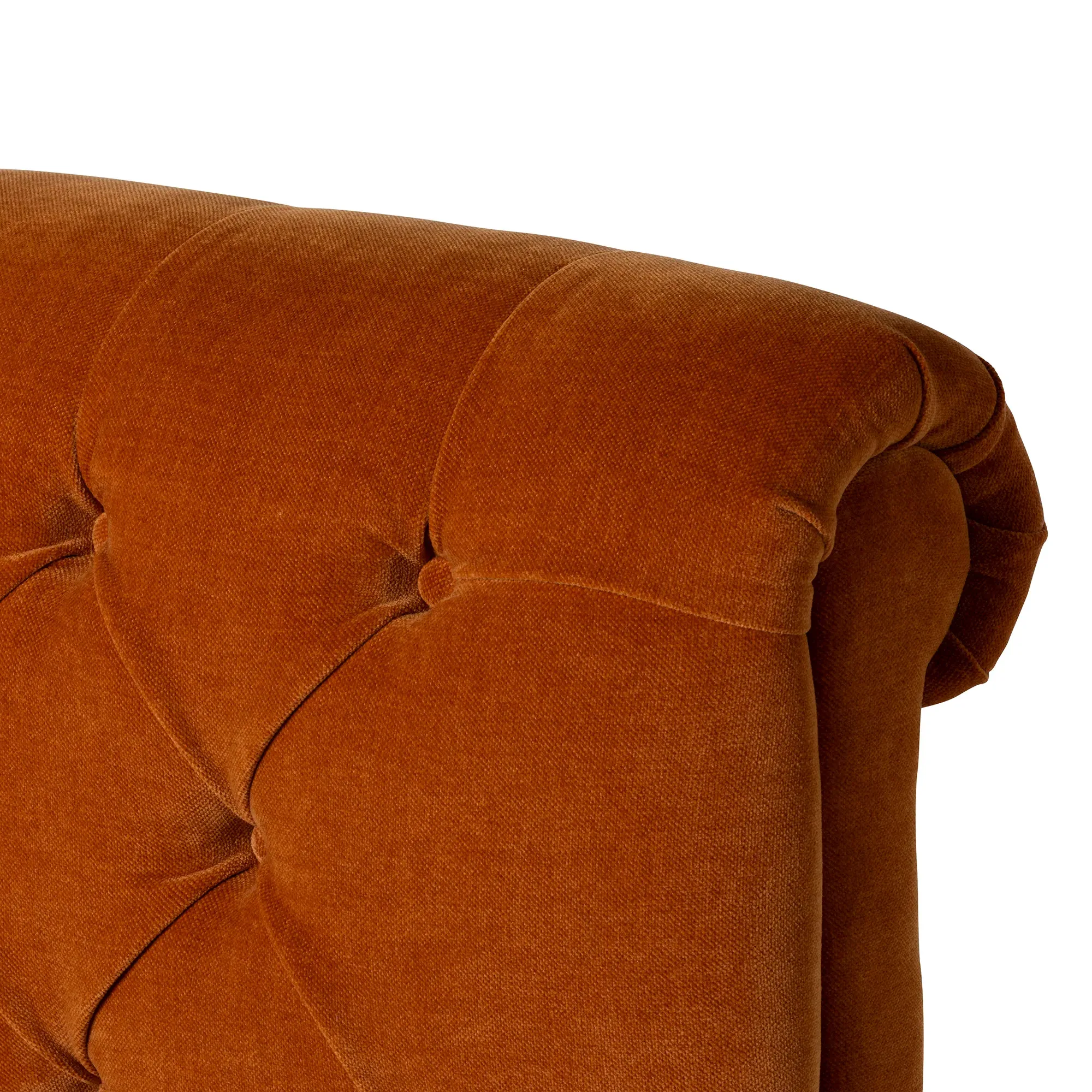 Hadley Double Bed Frame - Orange, Velvet