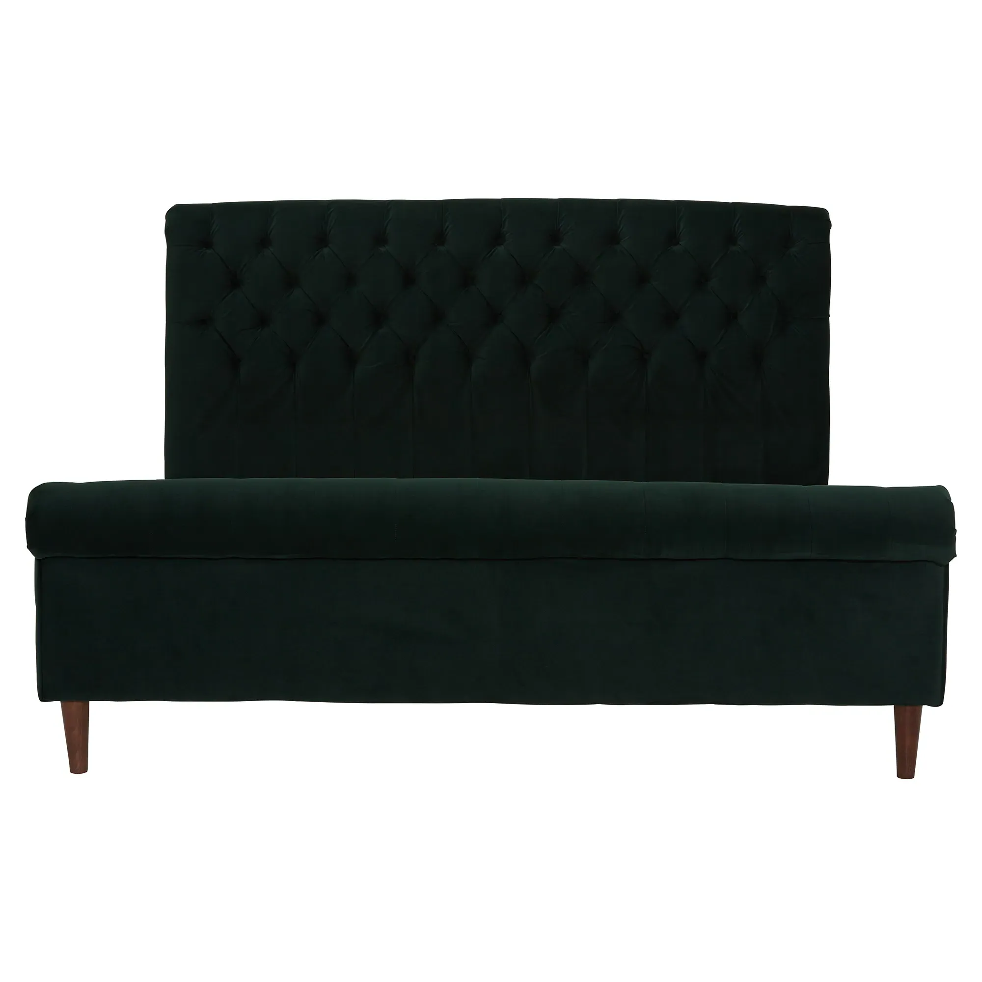 Hadley King Size Bed Frame - Green, Velvet