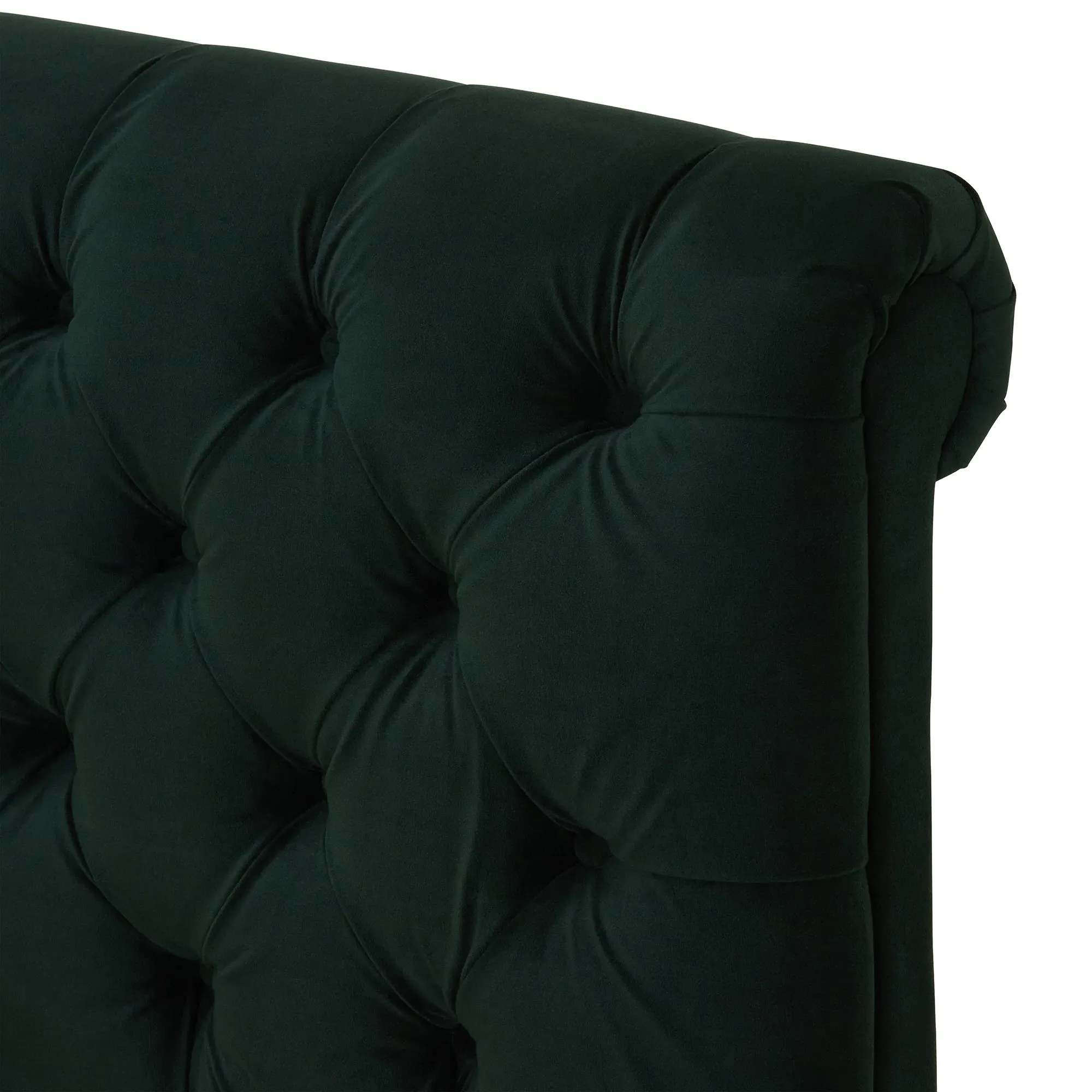 Hadley King Size Bed Frame - Green, Velvet