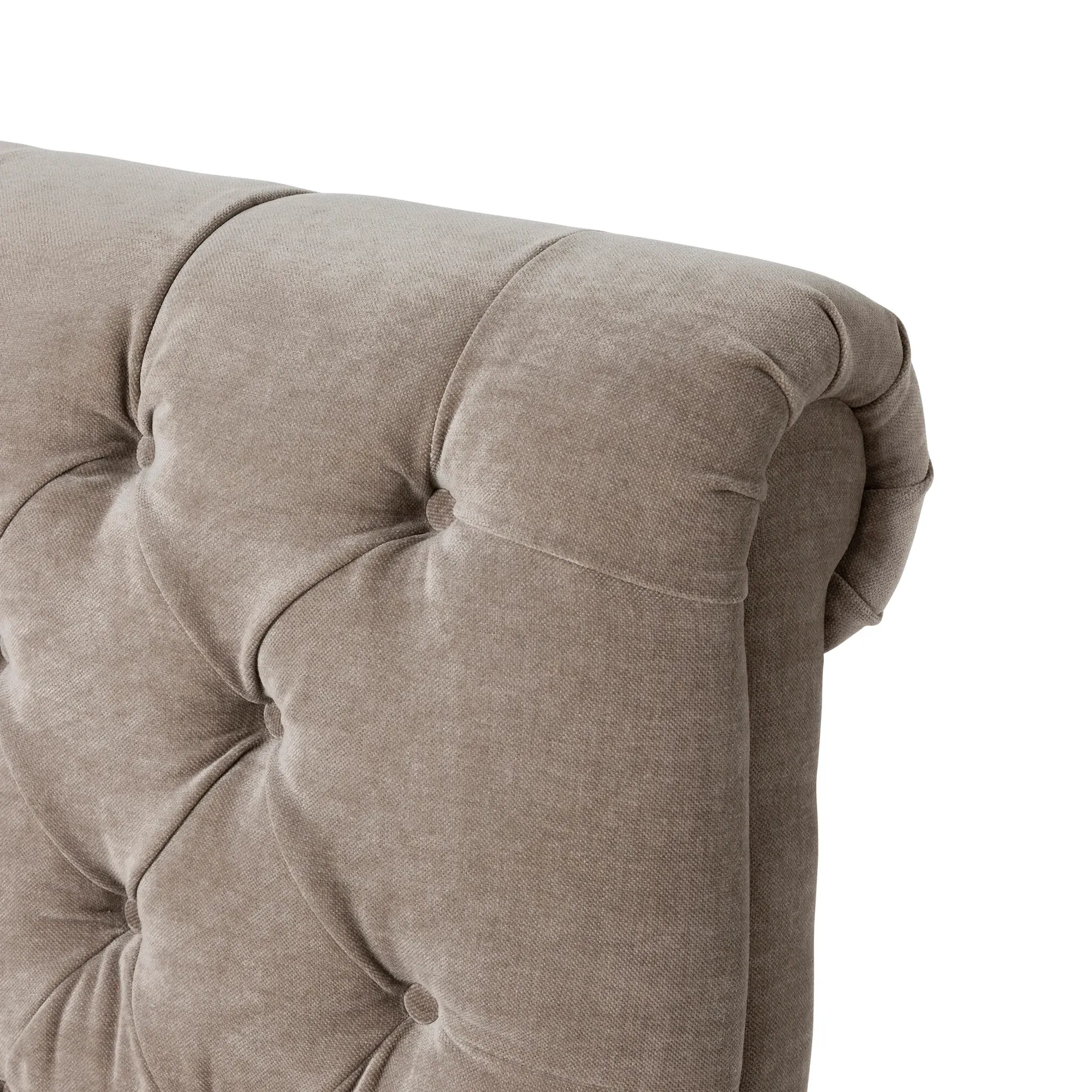 Hadley King Size Bed Frame - Neutral, Velvet