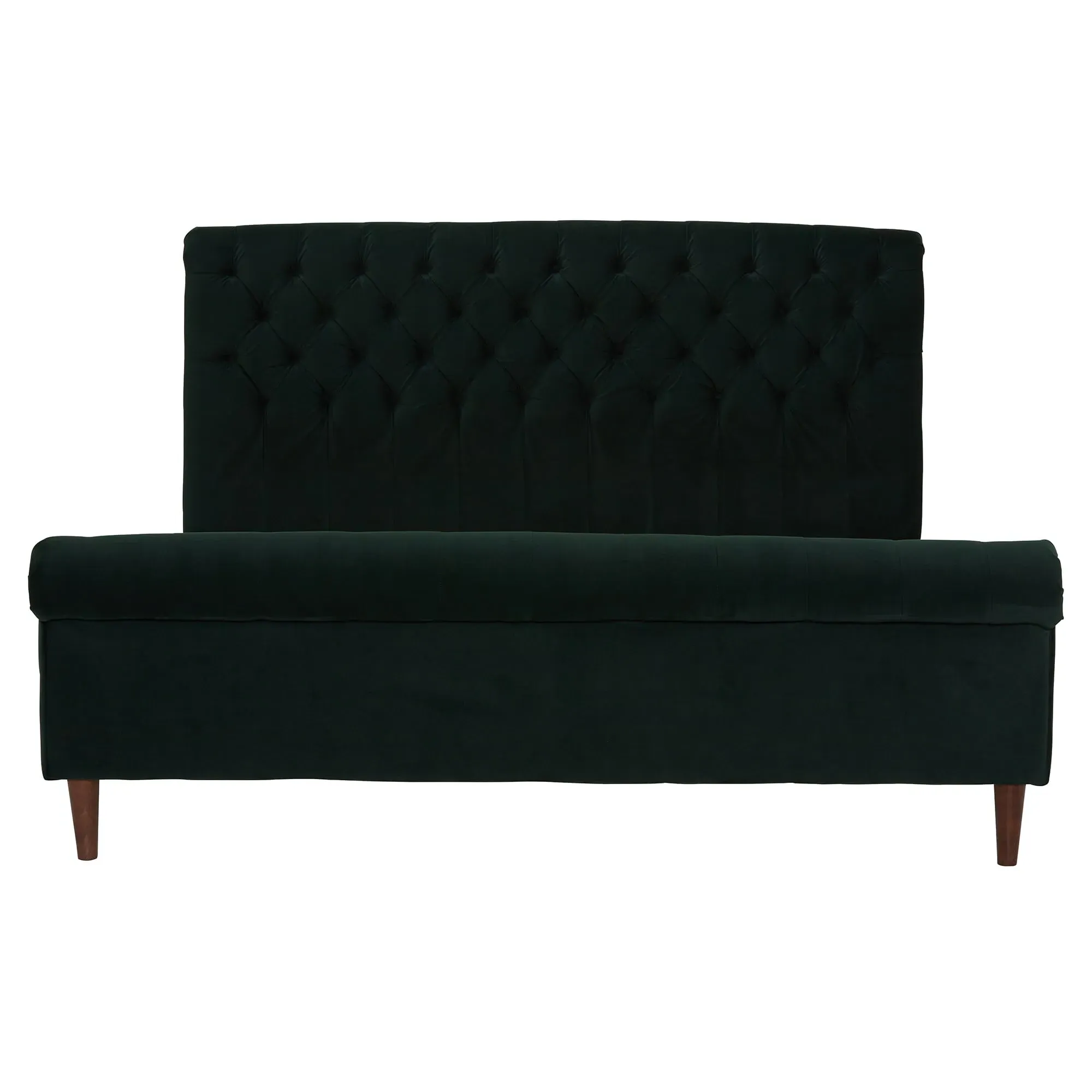 Hadley Super King Bed Frame - Green, Velvet