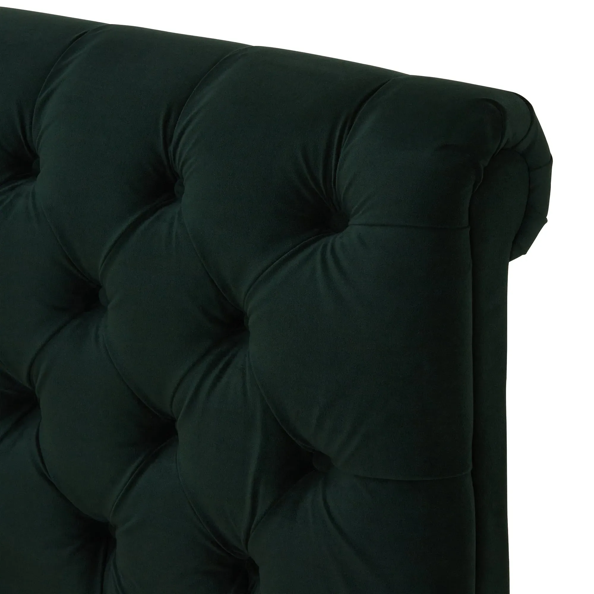 Hadley Super King Bed Frame - Green, Velvet