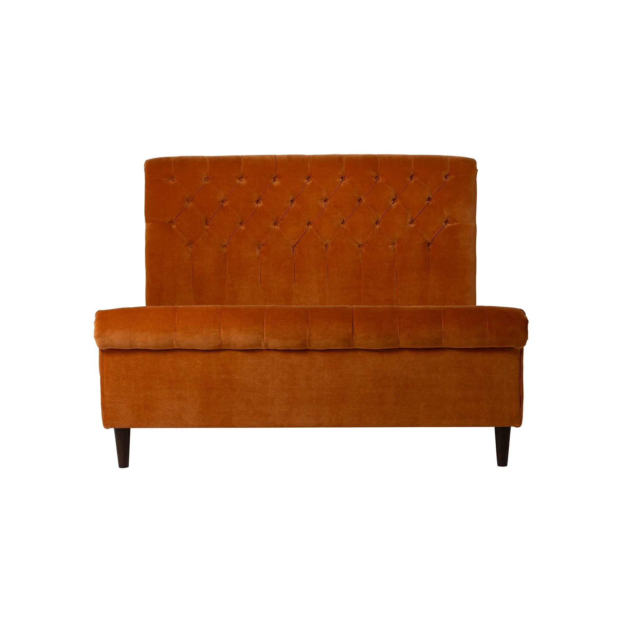 Hadley Super King Bed Frame - Orange, Velvet