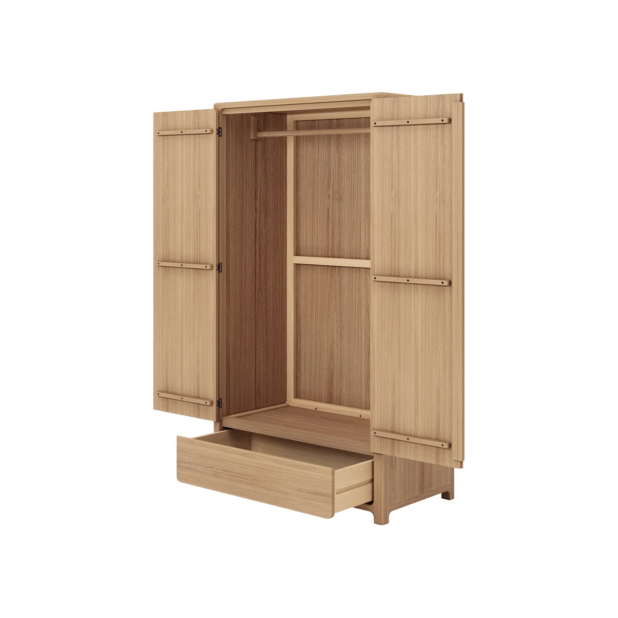 Hadrian 2 Door 1 Drawer Wardrobe - Neutral Oak