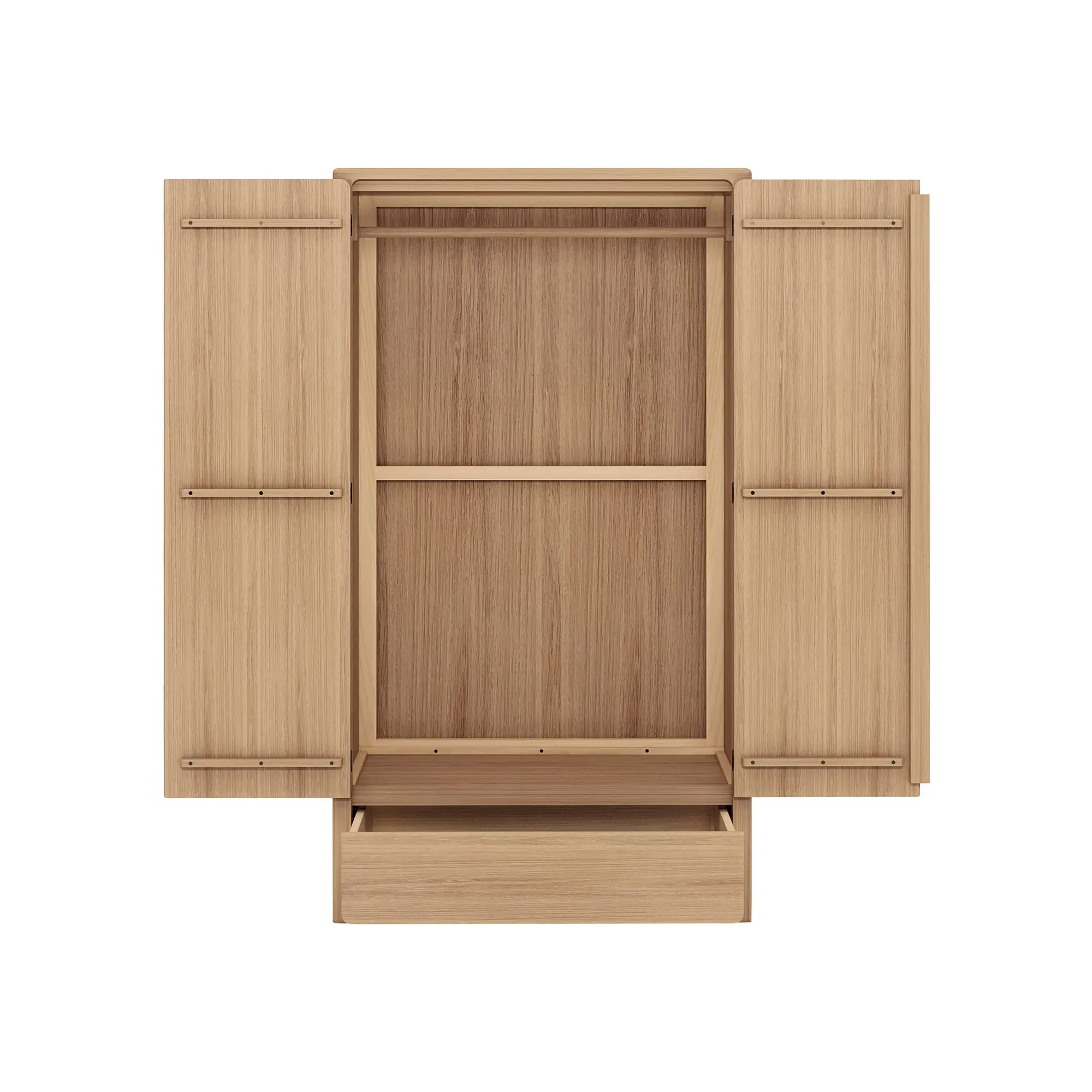 Hadrian 2 Door 1 Drawer Wardrobe - Neutral Oak
