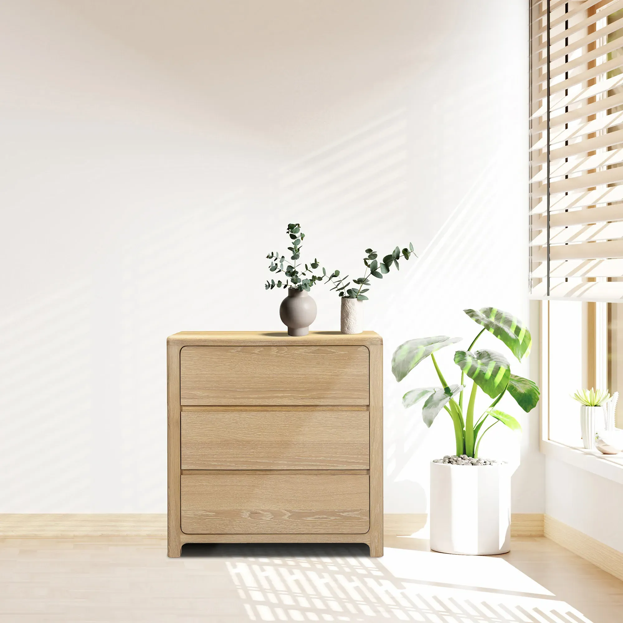 Hadrian 3 Drawer Chest - Neutral, Oak