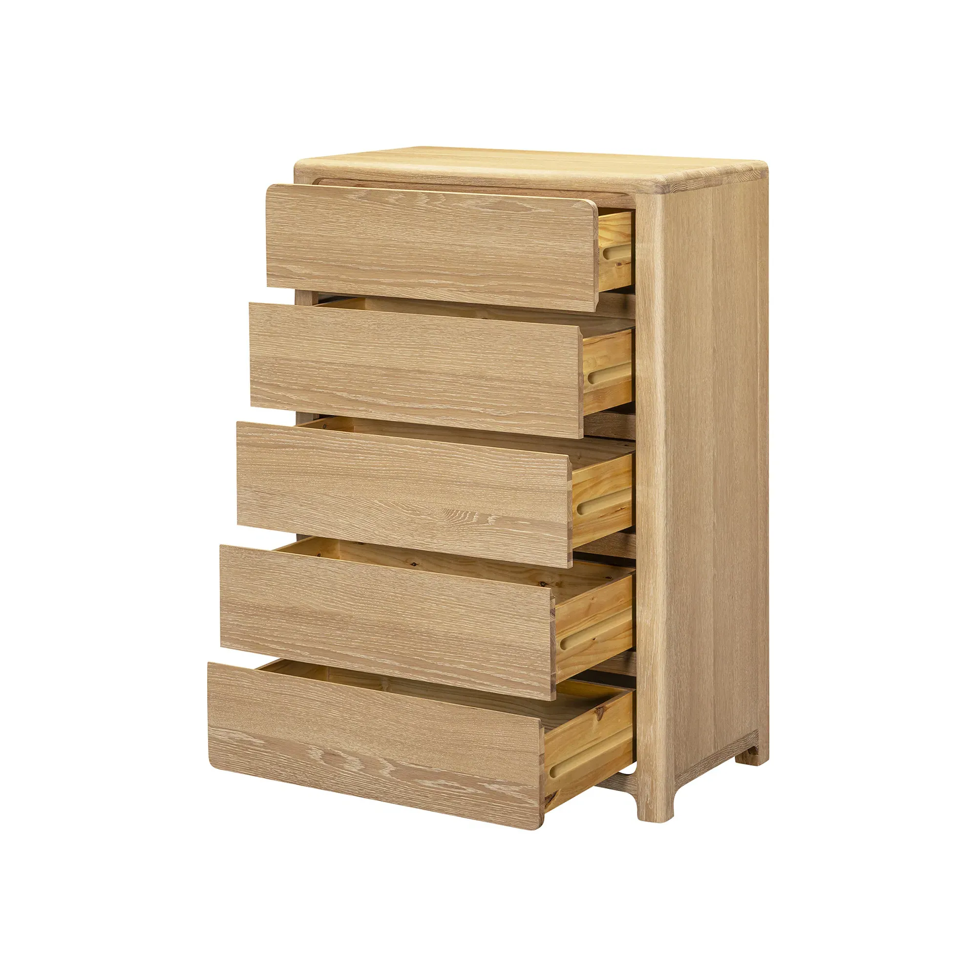 Hadrian 5 Drawer Tallboy Dresser - Neutral Oak