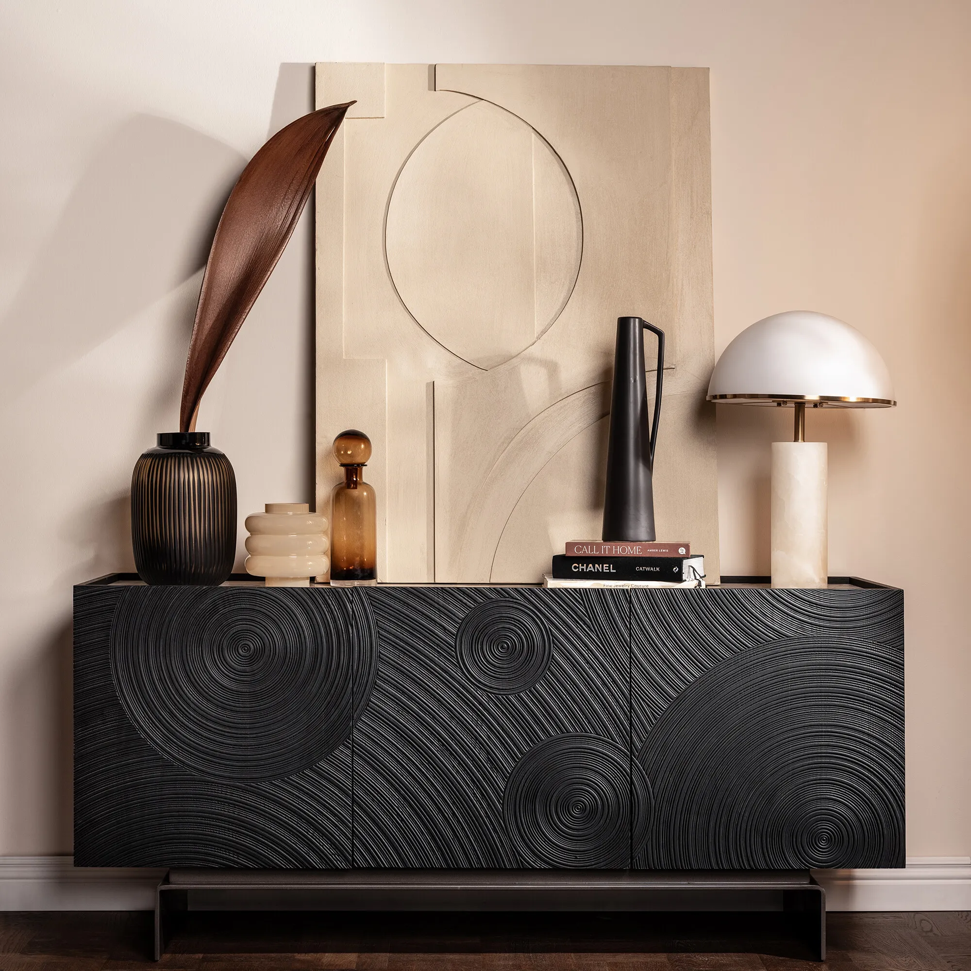 Halcyon Wide Sideboard - Black, Wood