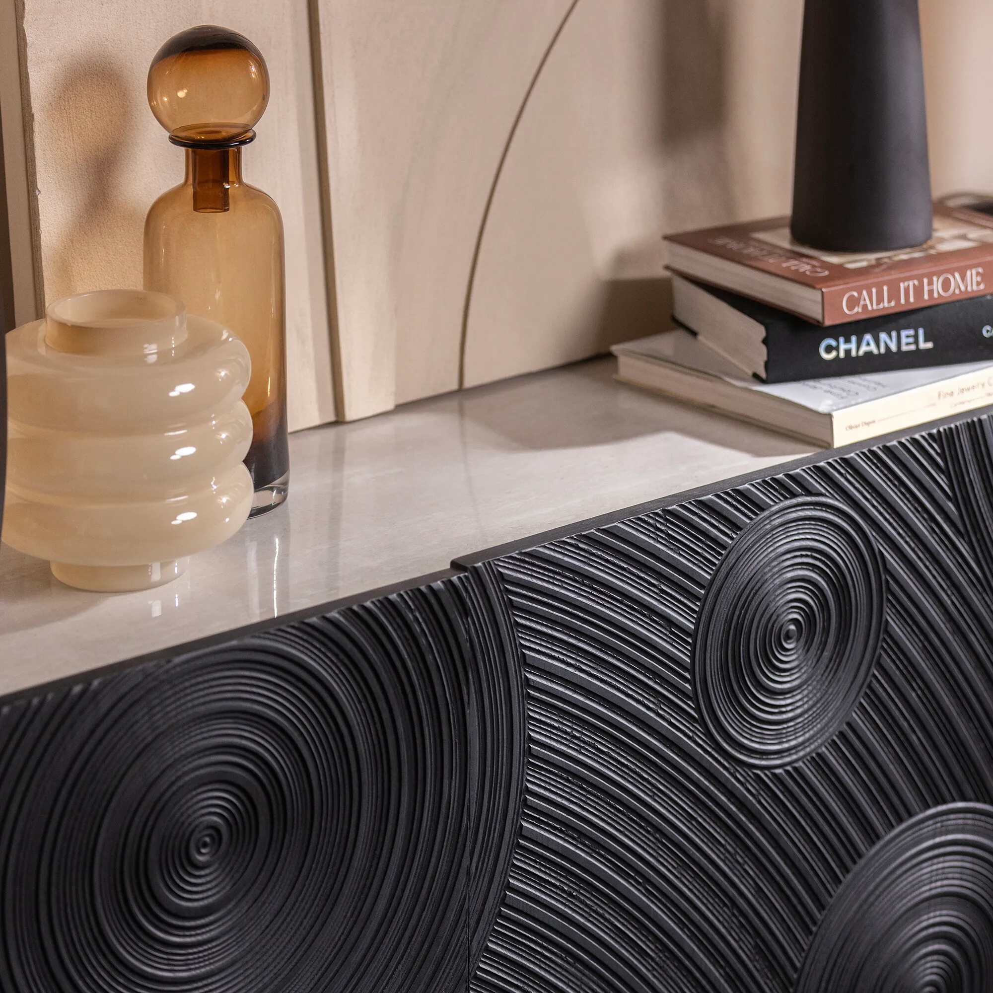 Halcyon Wide Sideboard - Black, Wood