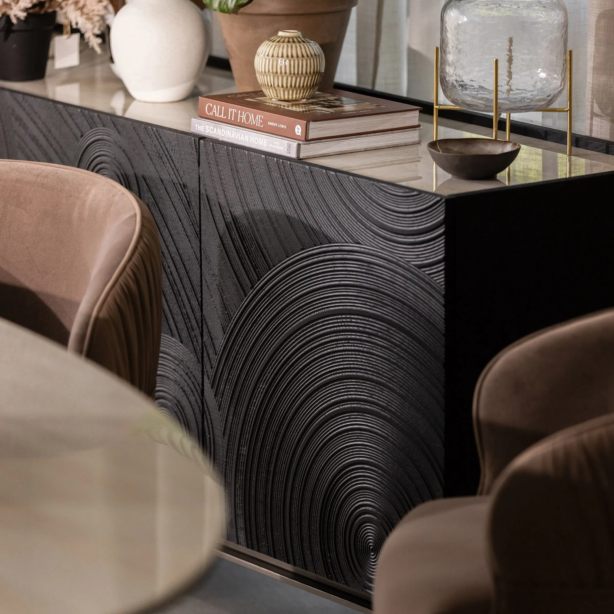 Halcyon Wide Sideboard - Black, Wood