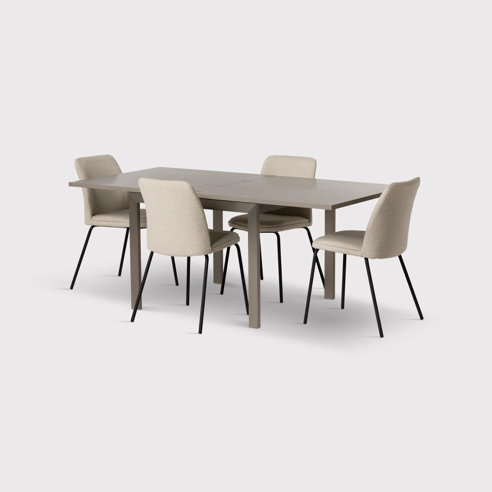Halmstad Extendable Dining Set with 4 Chairs - Grey