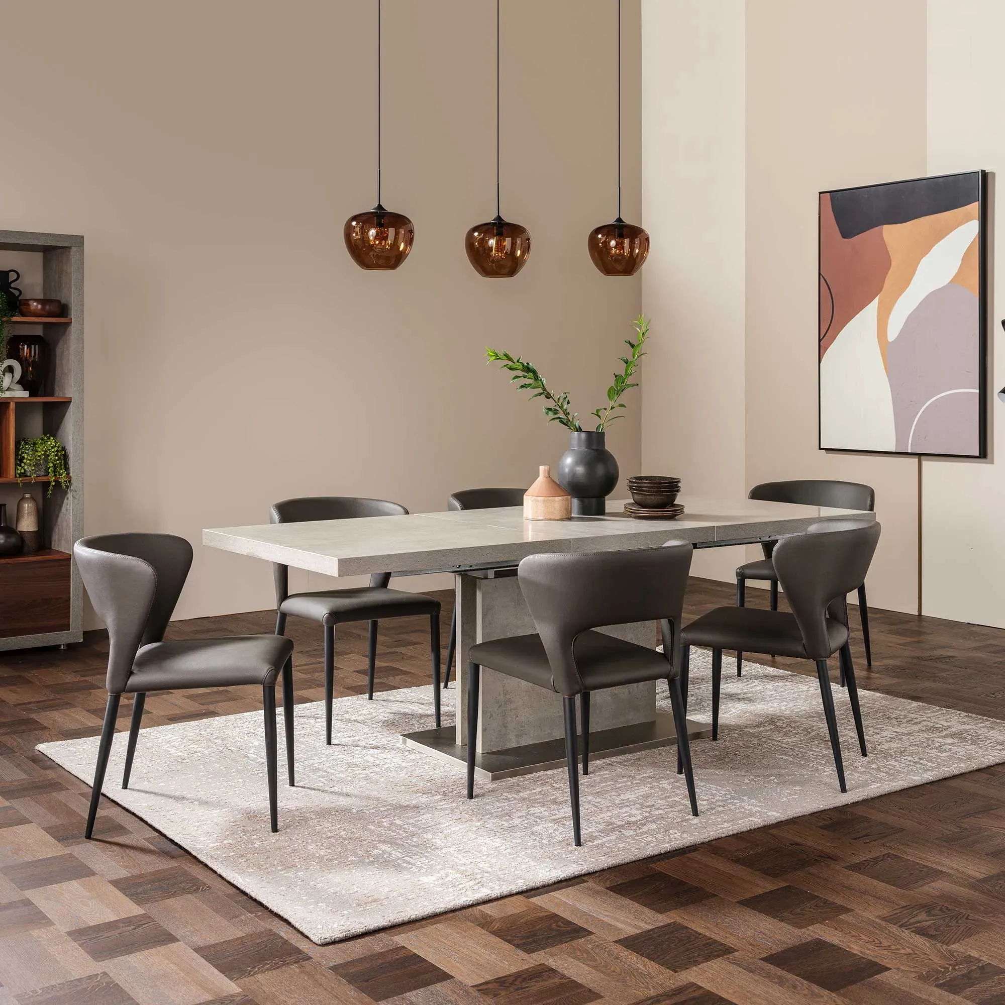 Halmstad Extendable Dining Table - Grey, Melamine alternate view