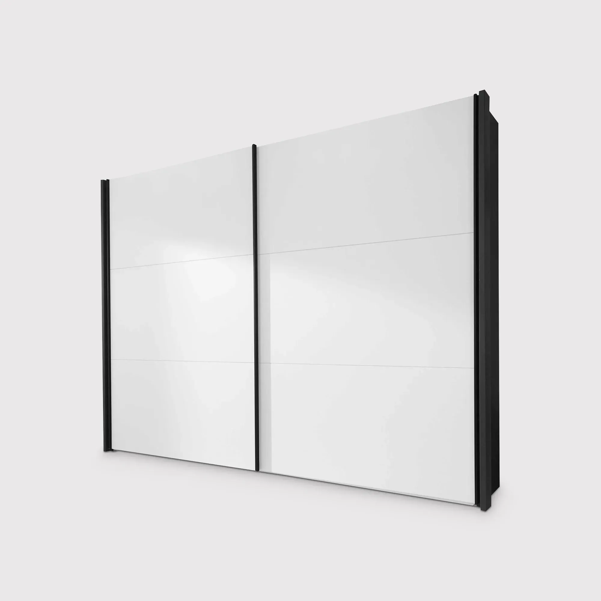 Halver 2 Door Sliding Wardrobe - White, Engineered Wood