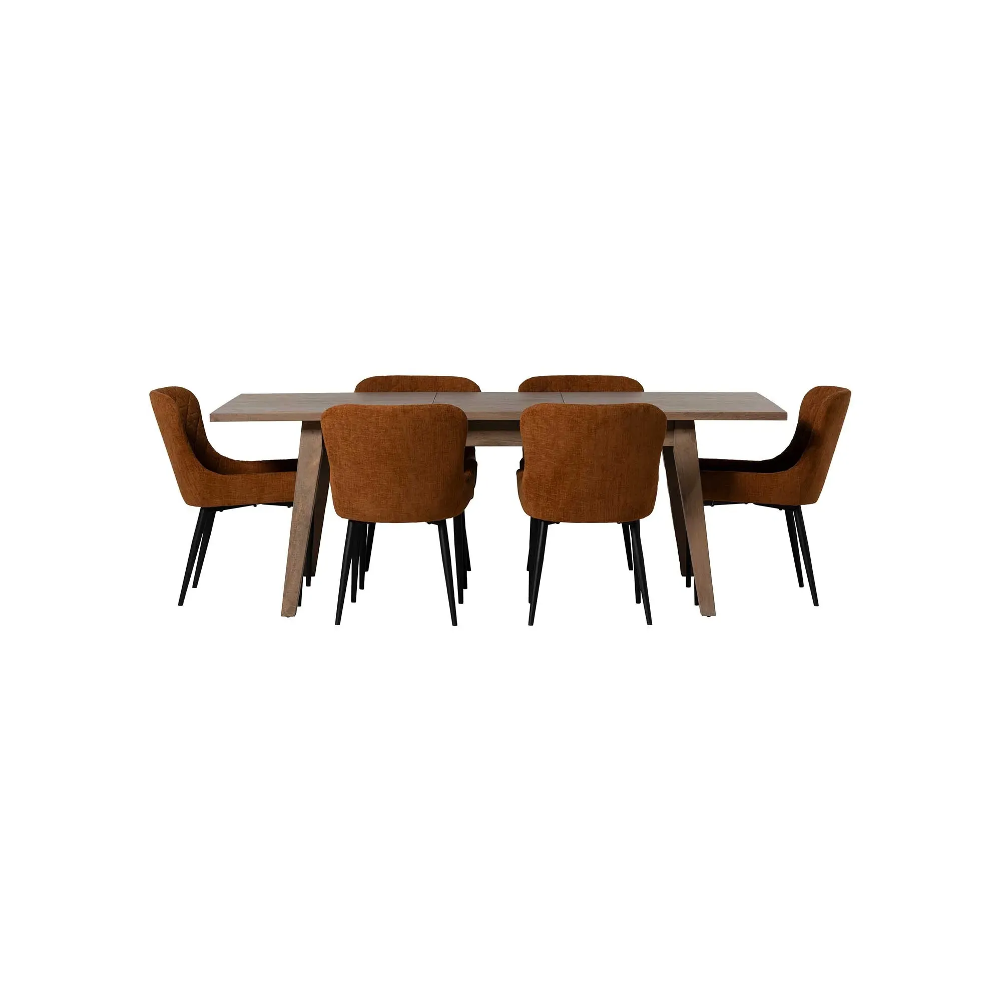 Hancock Extendable Dining Set with 6 Rivington Chairs - Grey