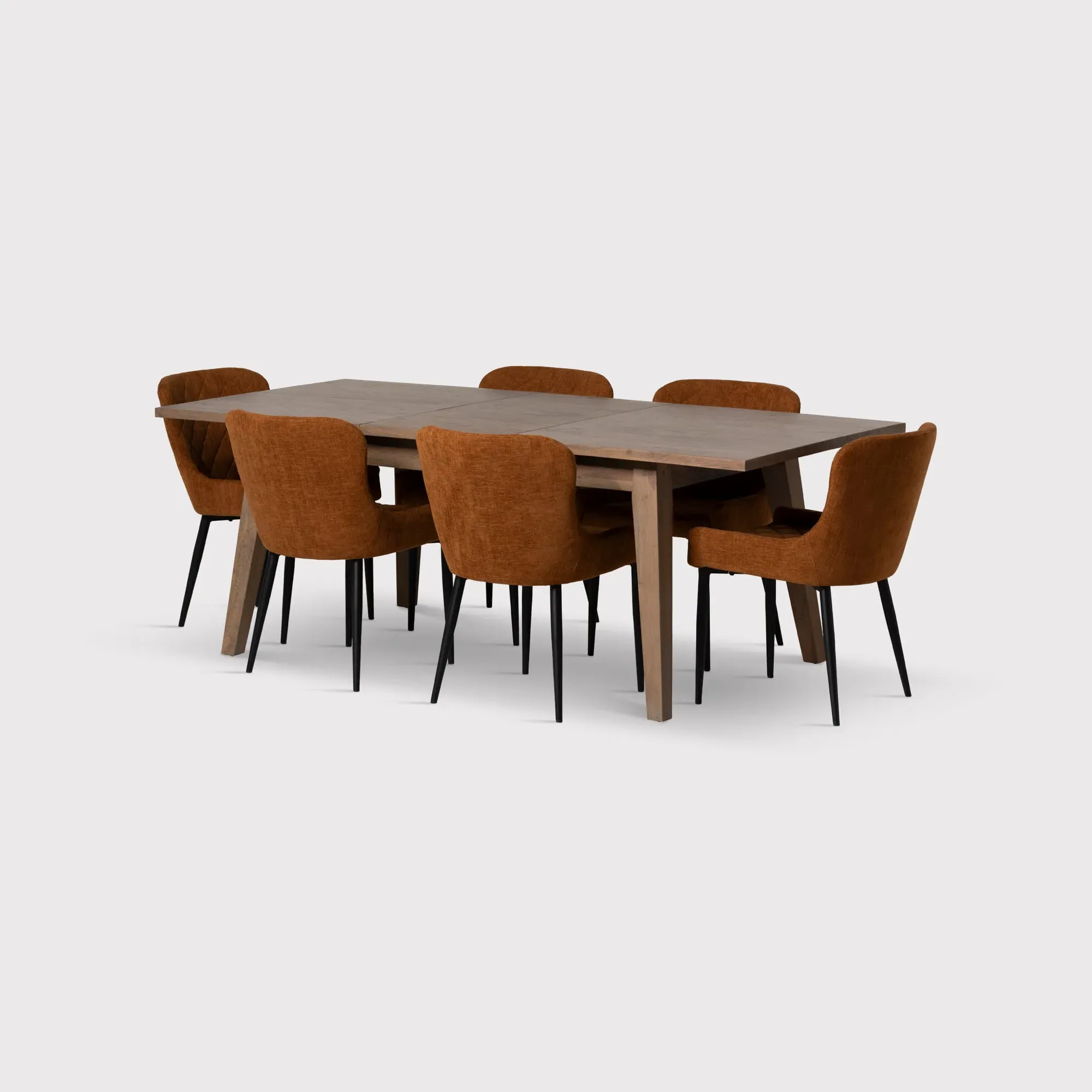 Hancock Extendable Dining Set with 6 Rivington Chairs - Grey