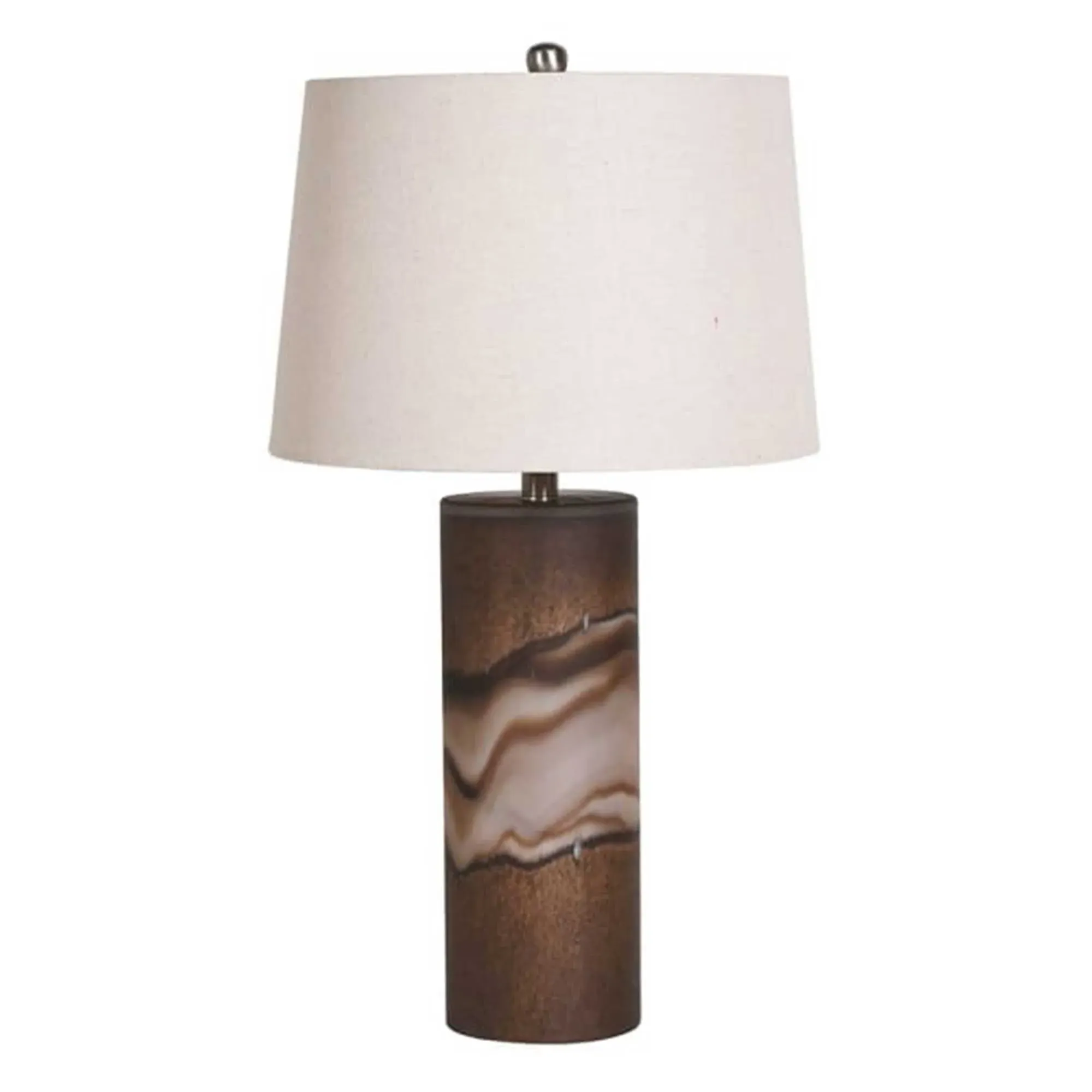 Hand Blown Table Lamp - Brown, Glass image