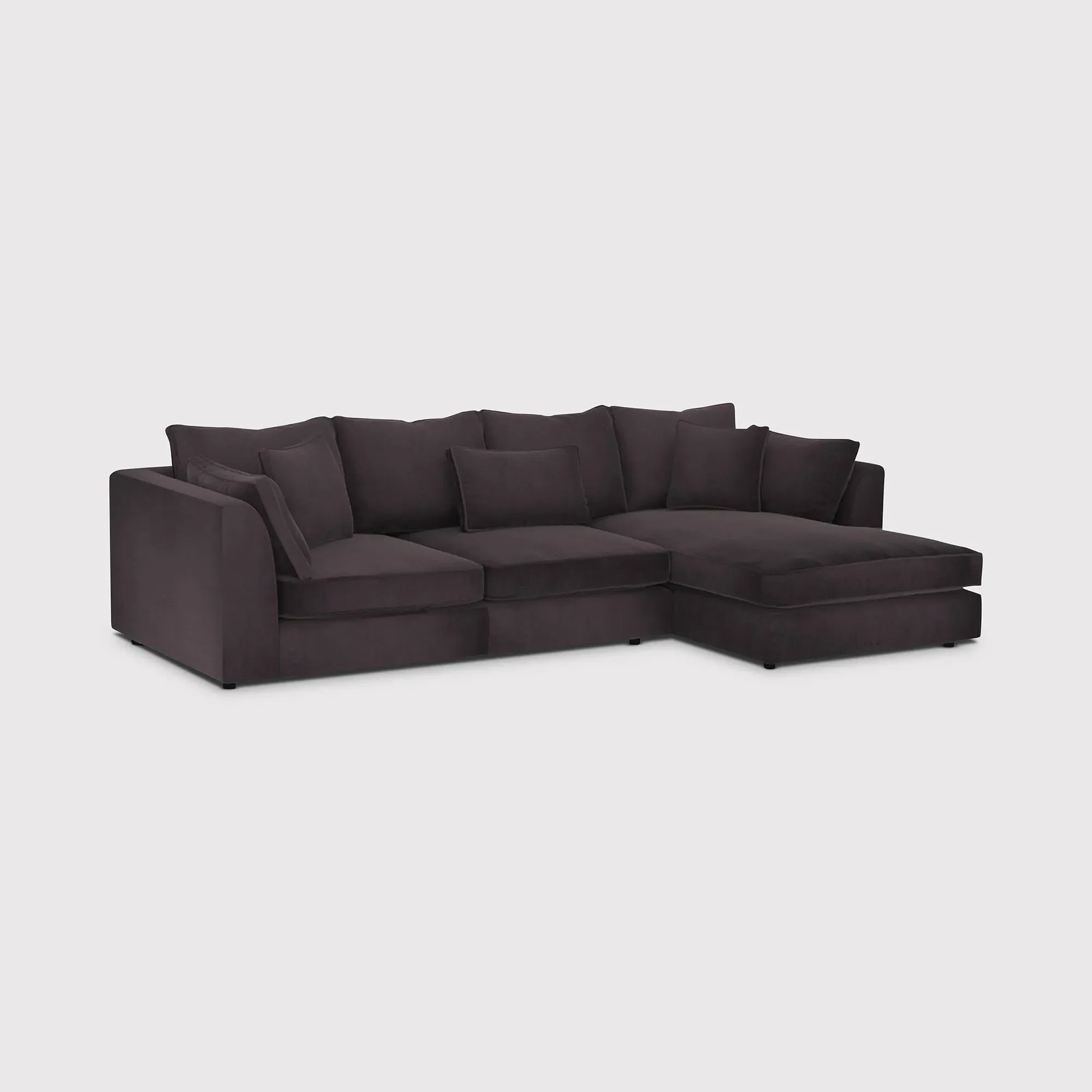 Harrington Large Chaise Corner Sofa Left - Black, Fabric image