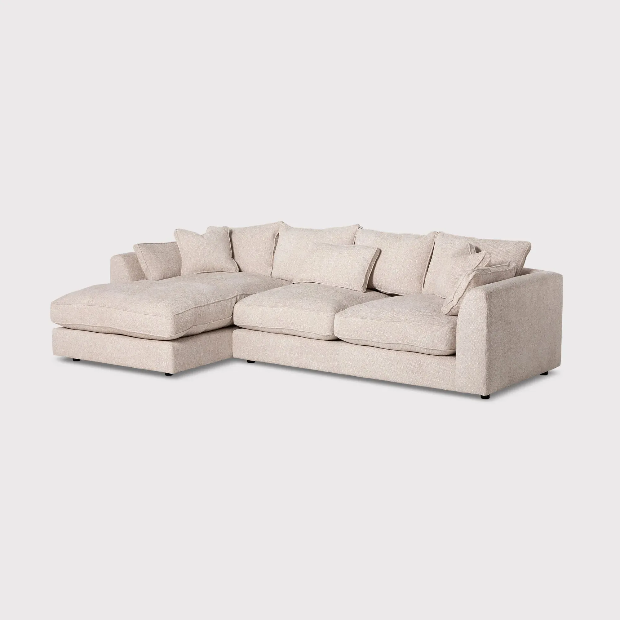 Harrington Large Chaise Corner Sofa Right - Neutral, Fabric
