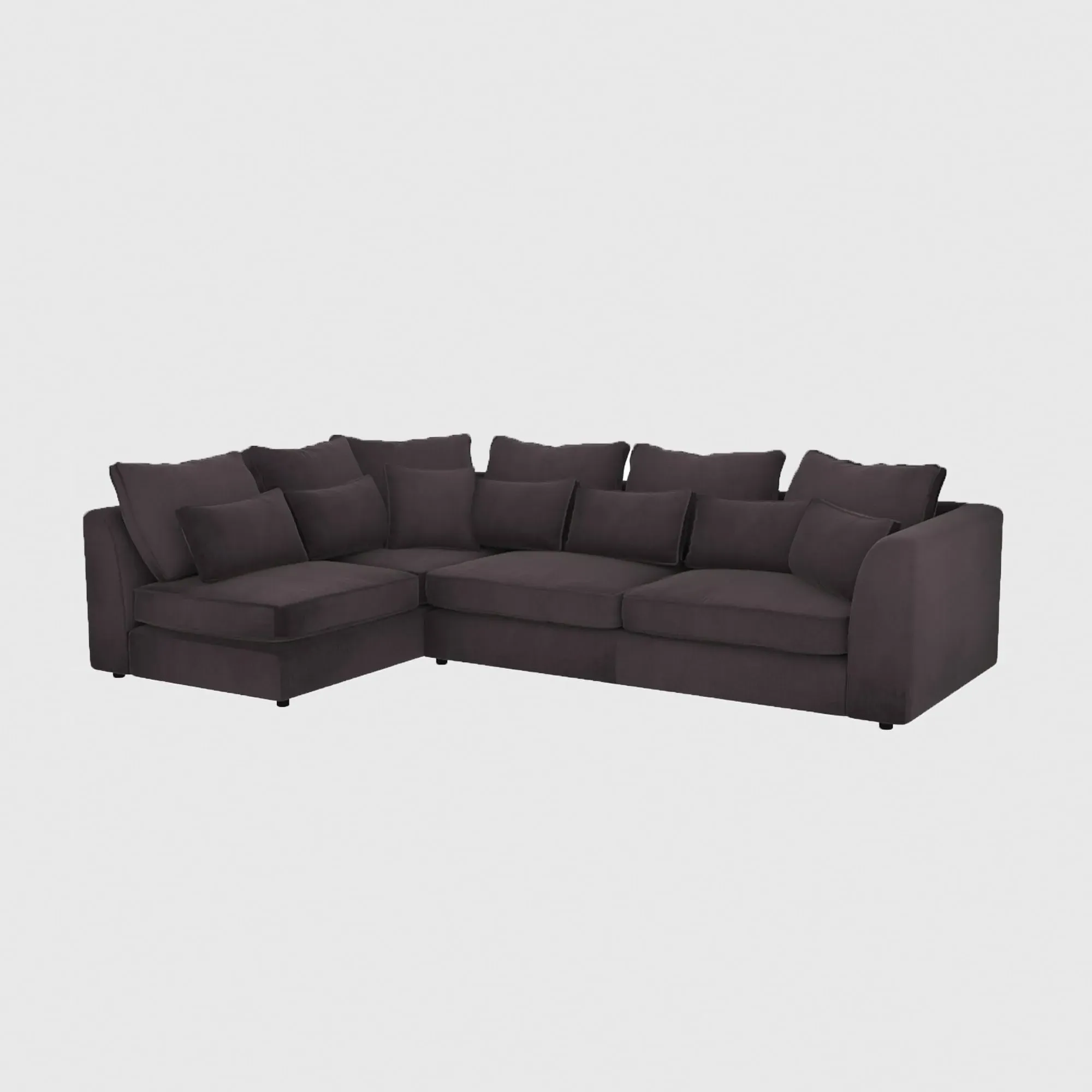 Harrington Left Combi Unit - Black, Fabric