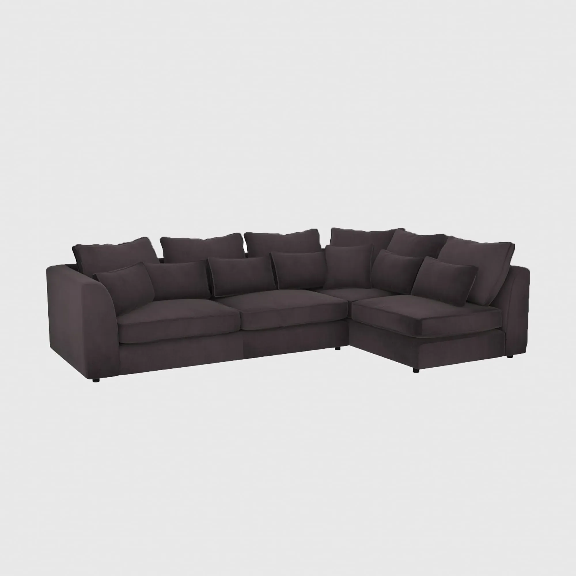 Harrington Right Combi Unit - Black, Fabric