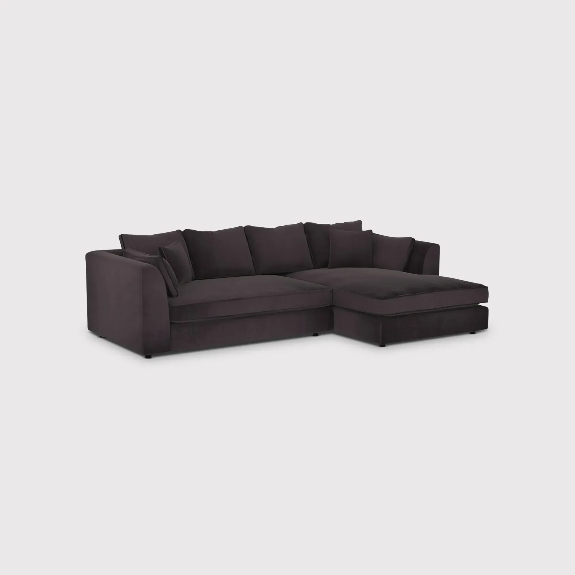 Harrington Small Chaise Corner Sofa Left - Black, Fabric image