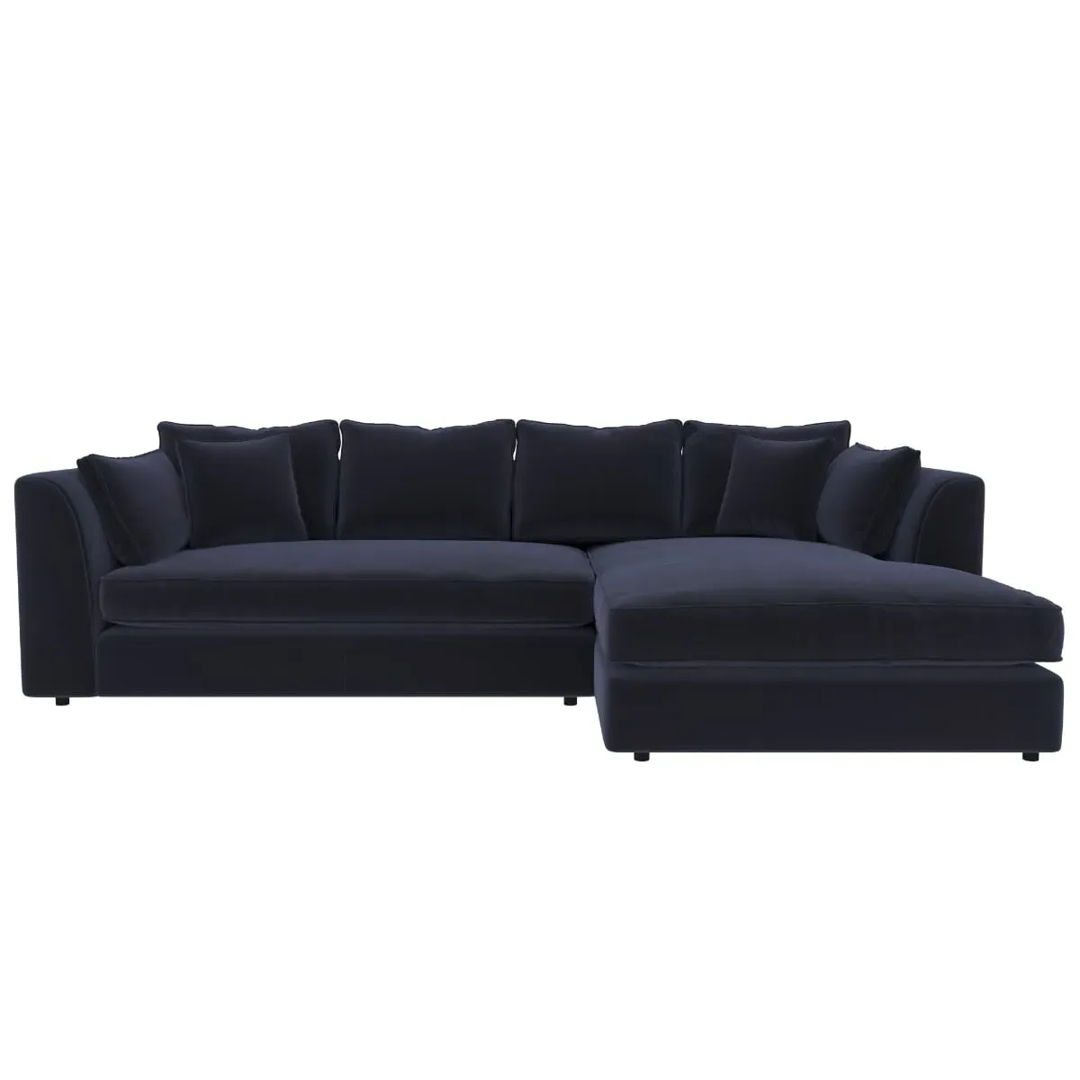 Harrington Small Chaise Corner Sofa Left - Navy, Fabric