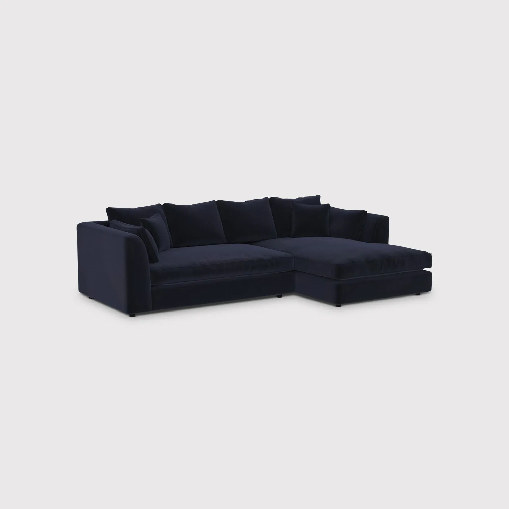 Harrington Small Chaise Corner Sofa Left - Navy, Fabric