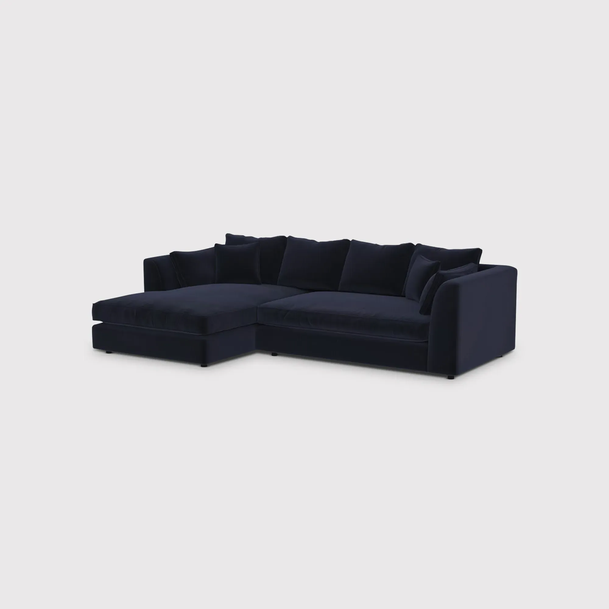 Harrington Small Chaise Corner Sofa Right - Navy, Fabric