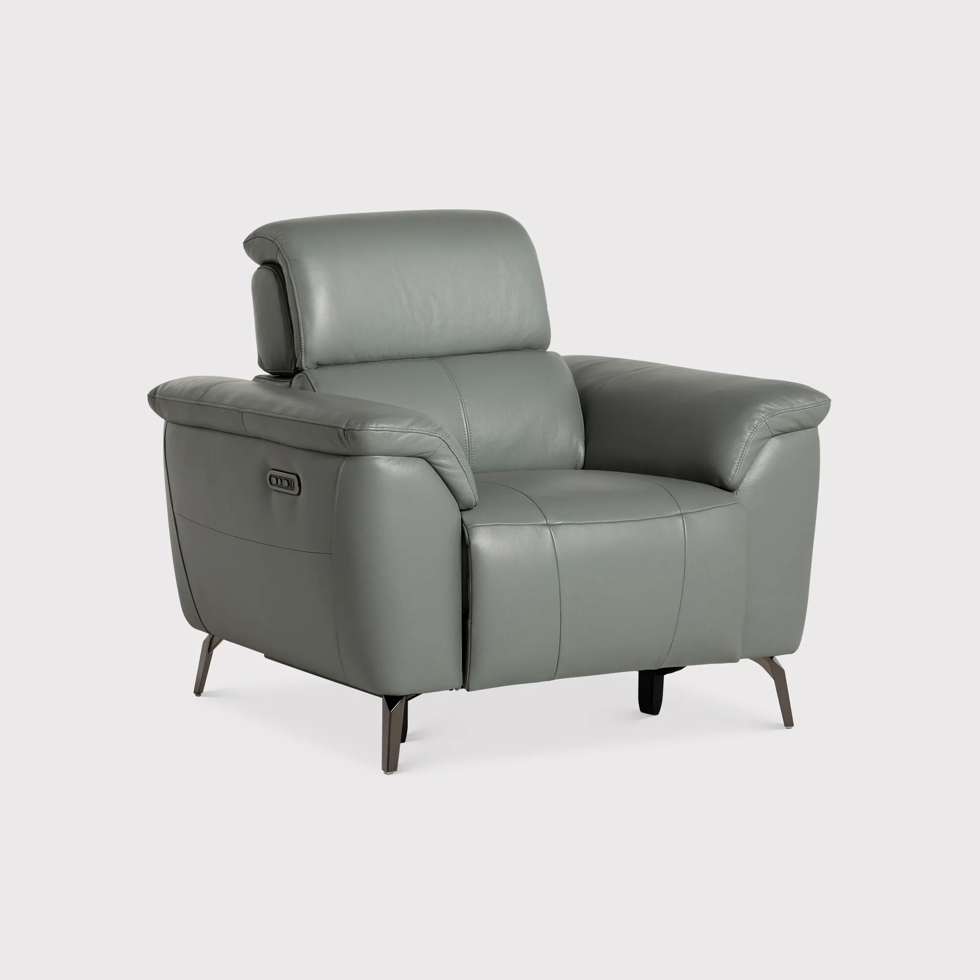Hartford Power Recliner with Head Tilt - Grey, Leather image