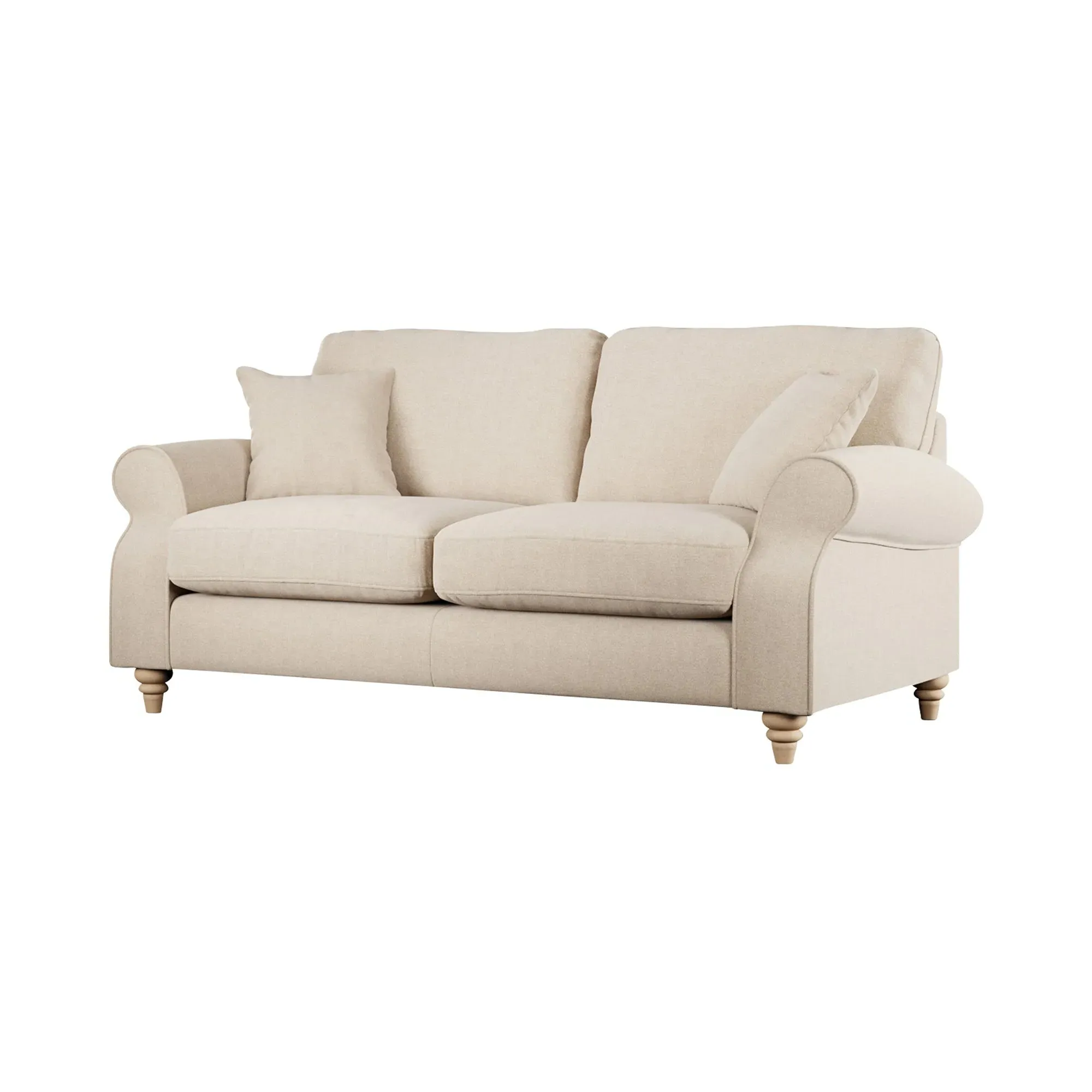 Hattie 3-Seater Sofa - Neutral, Fabric